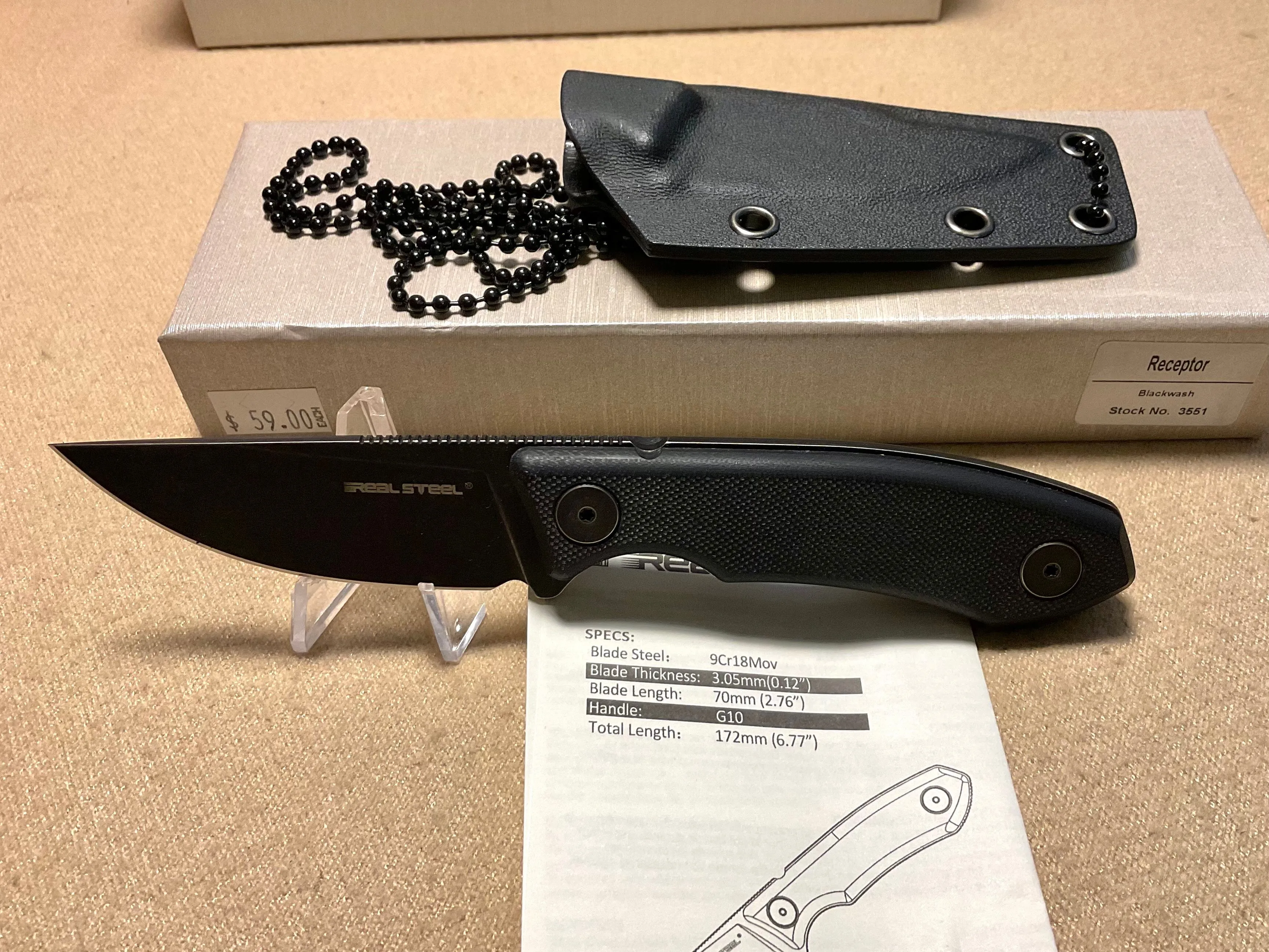 Product image for Real Steel Knives Receptor  3551