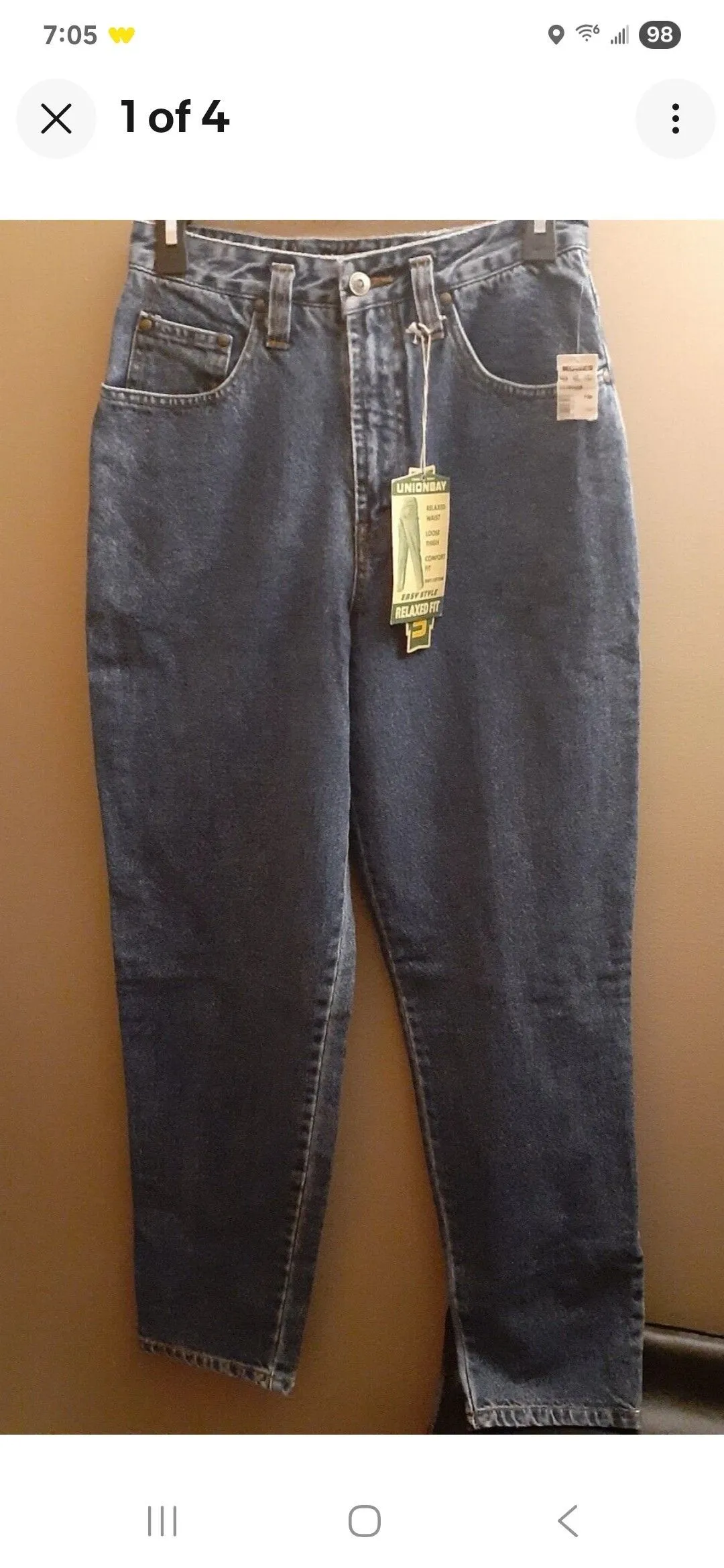 Product image for 040. Size 9 NWT Unionbay Blue Denim Jeans Relaxed Fit Loose Thigh Small Waist Y2K