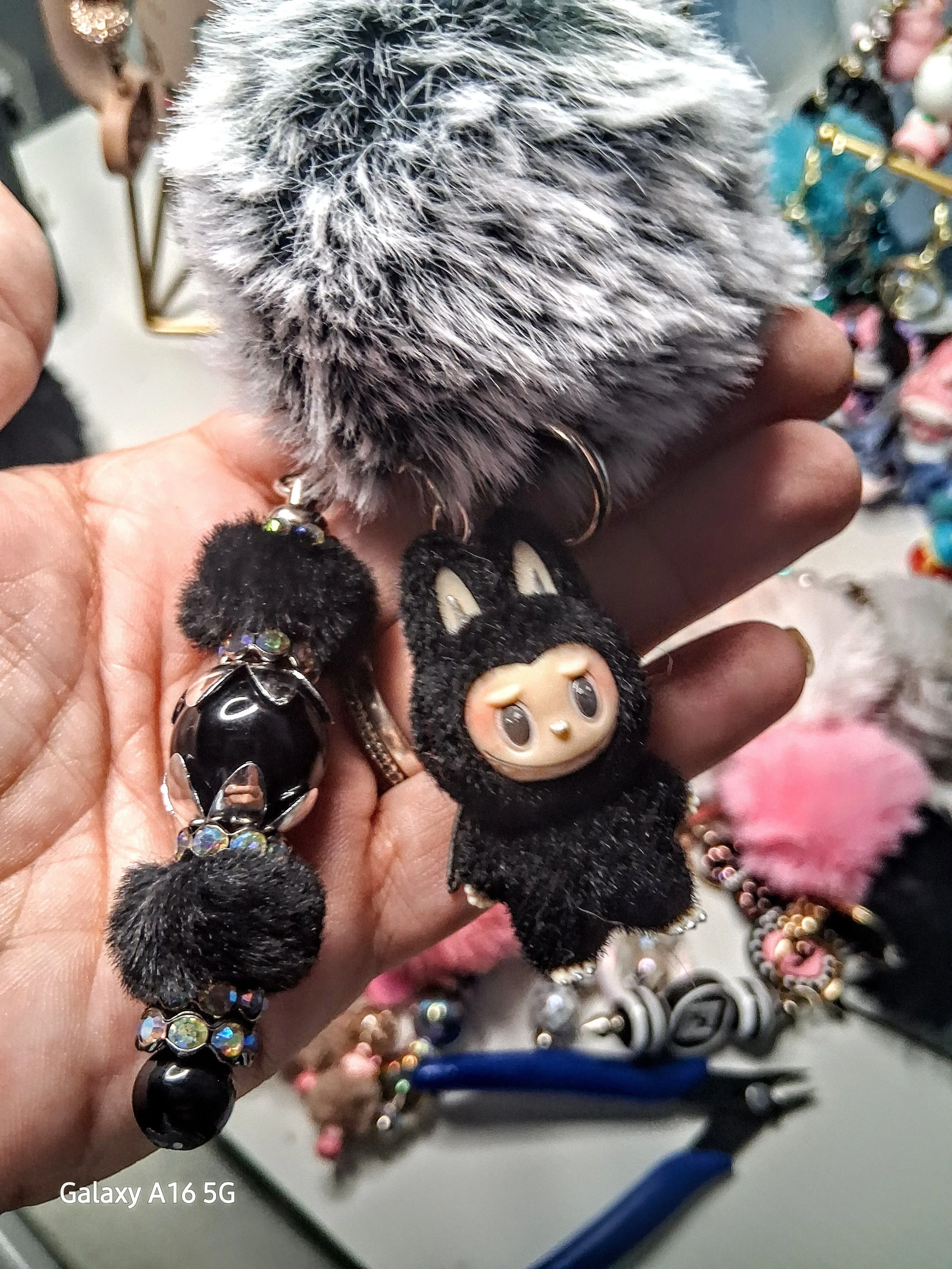 Product image for Black Dragon Labubu Custom Keychain / Bag Charm 