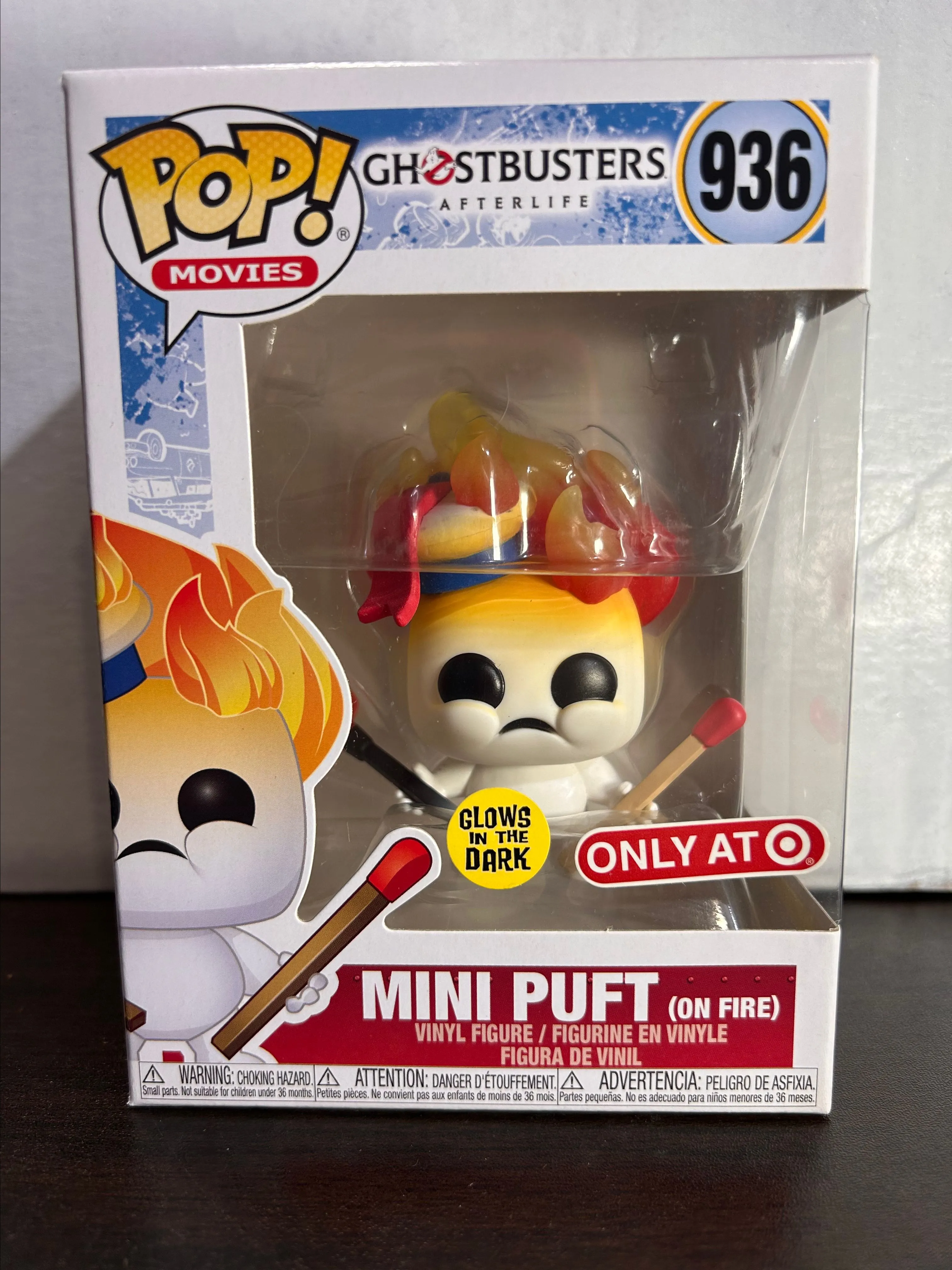 Product image for Mini Puft (on Fire) GITD Target Excl Ghostbusters Afterlife Movies Funko Pop W Prot