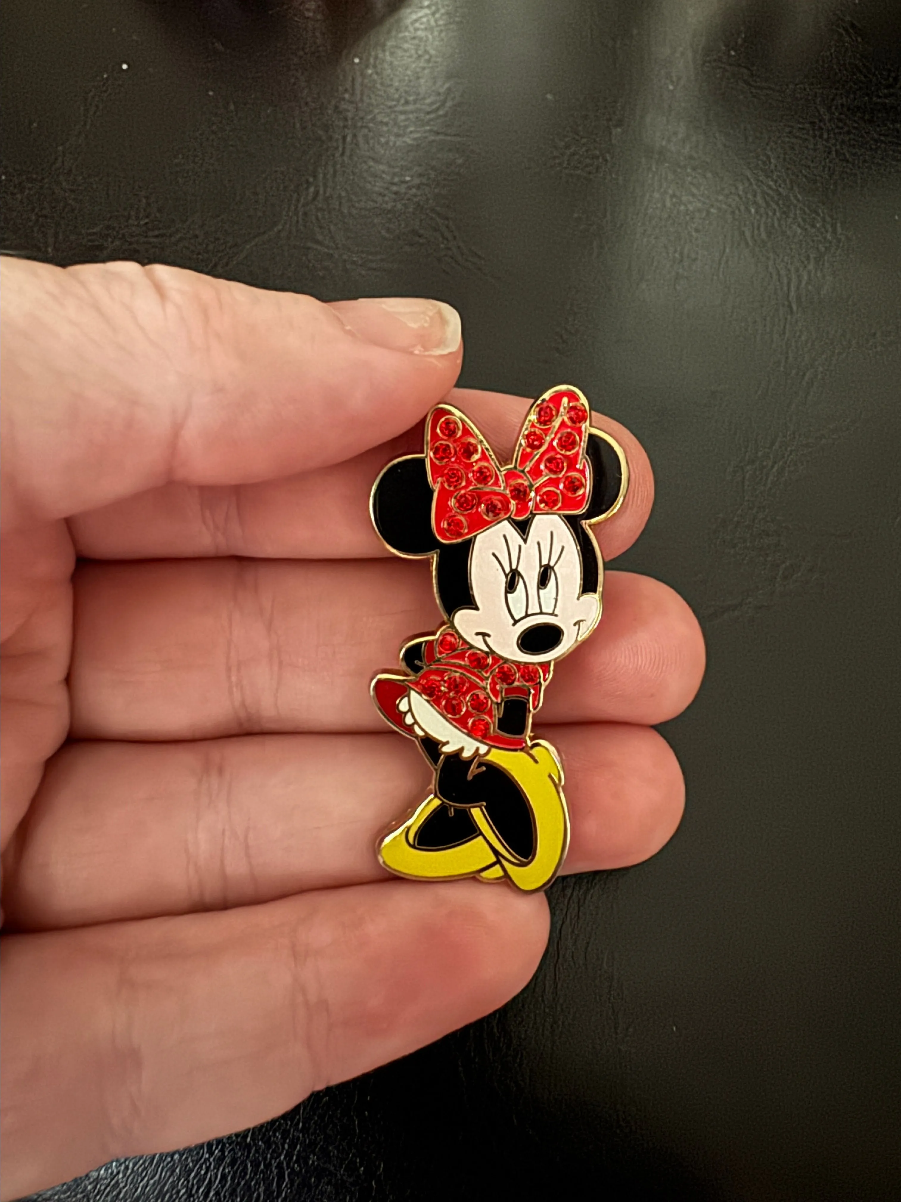Product image for Disney Trading Pin Minnie Mouse - Gems Jeweled Hair Bow & Dress - DLR