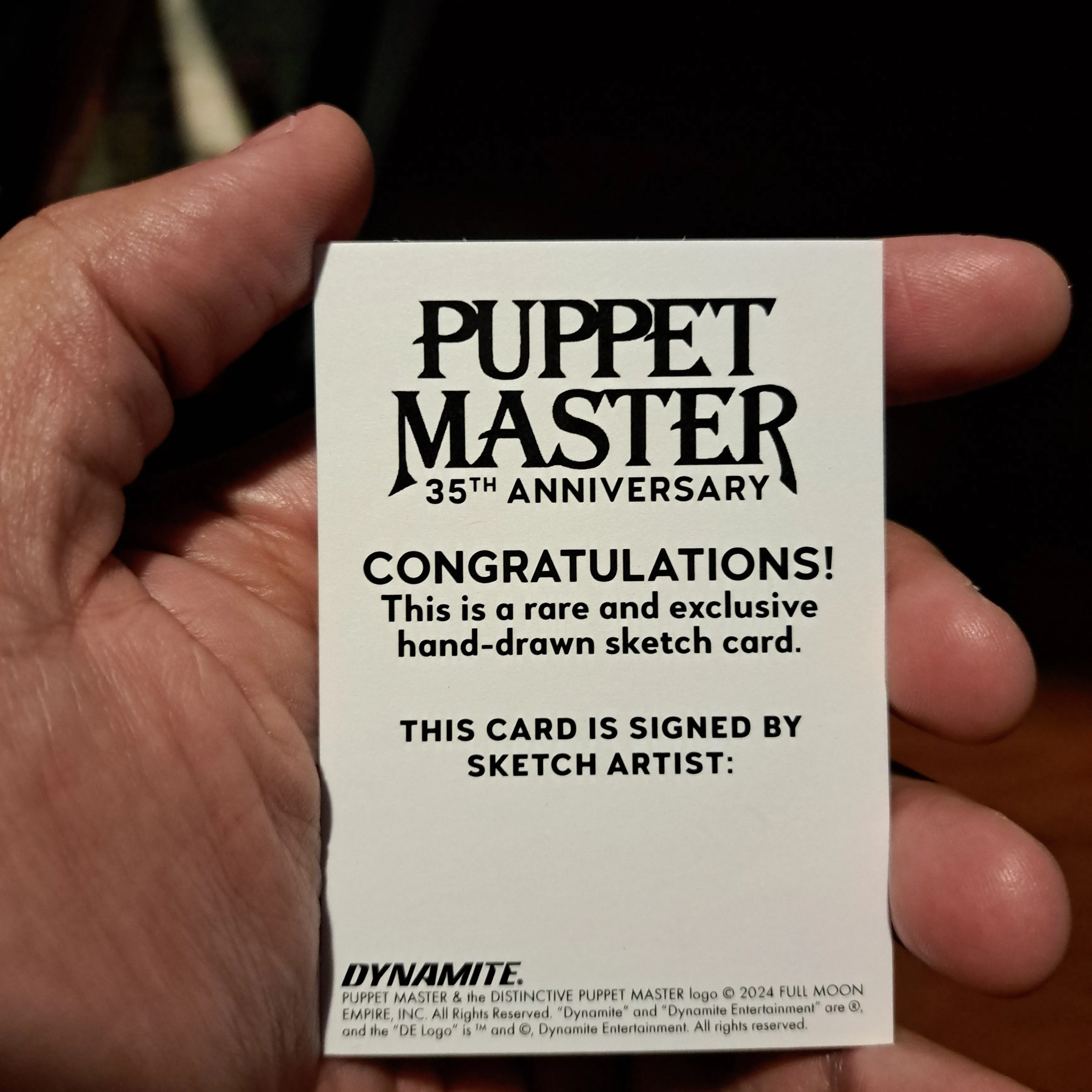 Product image for Puppet Master Sketchcard 