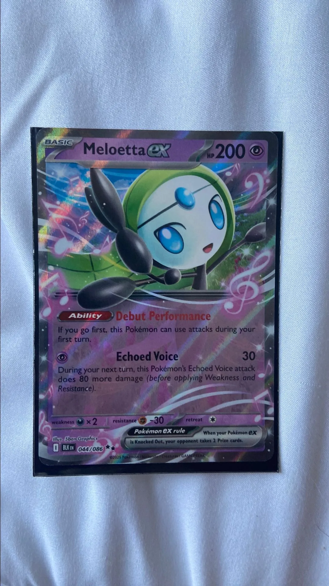 Pokemon Trading Card Game Black Bolt Double Rare Meloetta ex #44