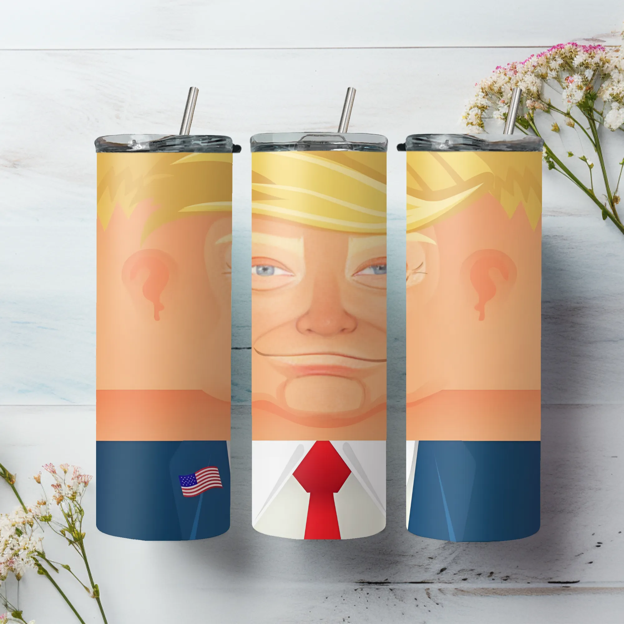 Product image for Trump, 47 20oz stainless steel tumbler with lid and straw
