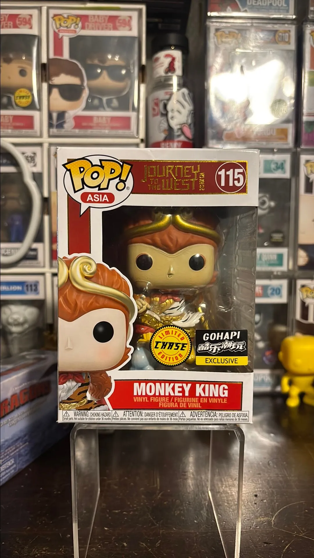 Figurine Funko Pop Asia : Monkey King (Roi Singe) Édition Limitée Chase 115 – Exclu Gohapi