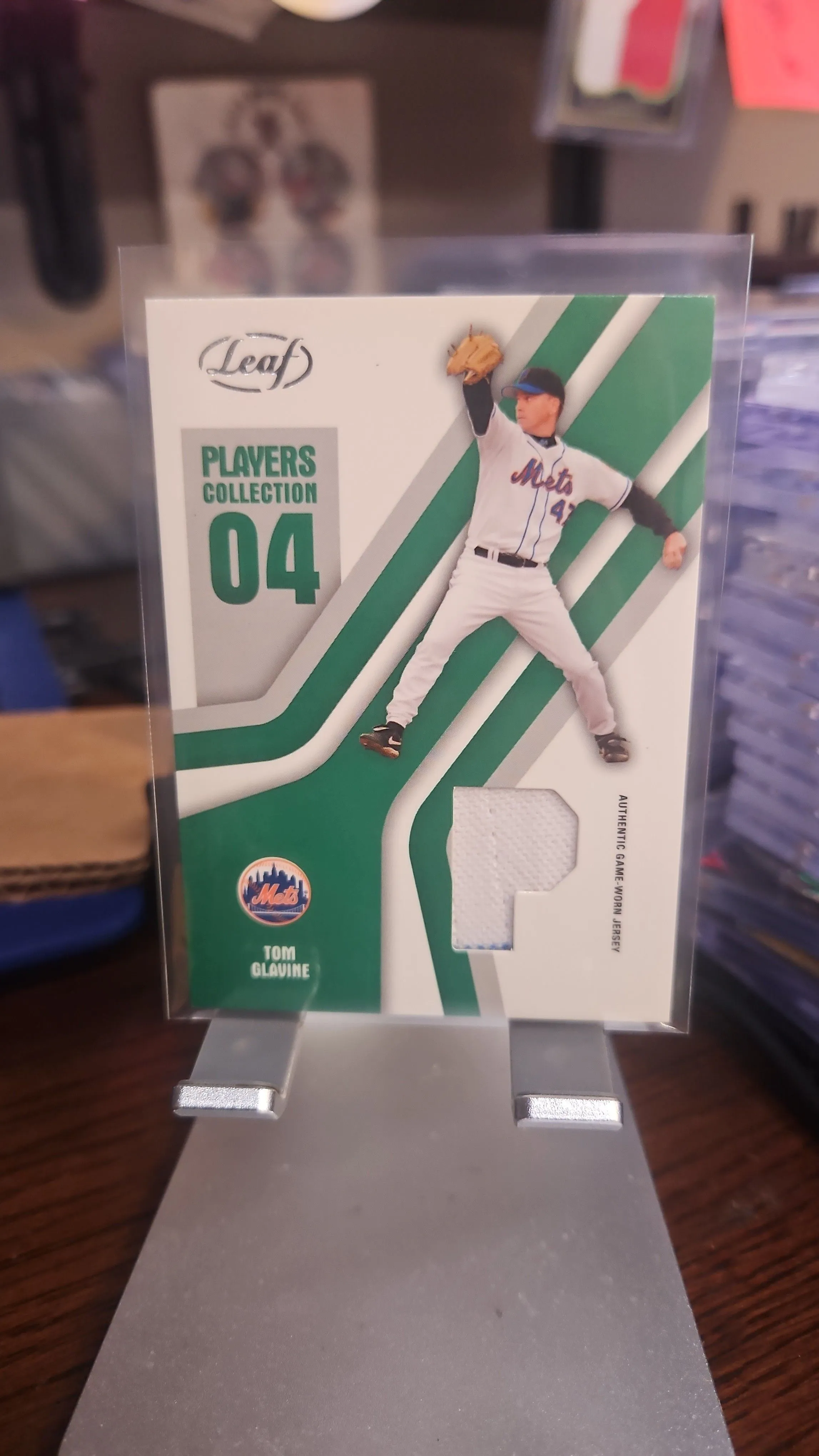 Product image for Tom Glavine Game Worn Patch...2004 Leaf Player Collection....Mets