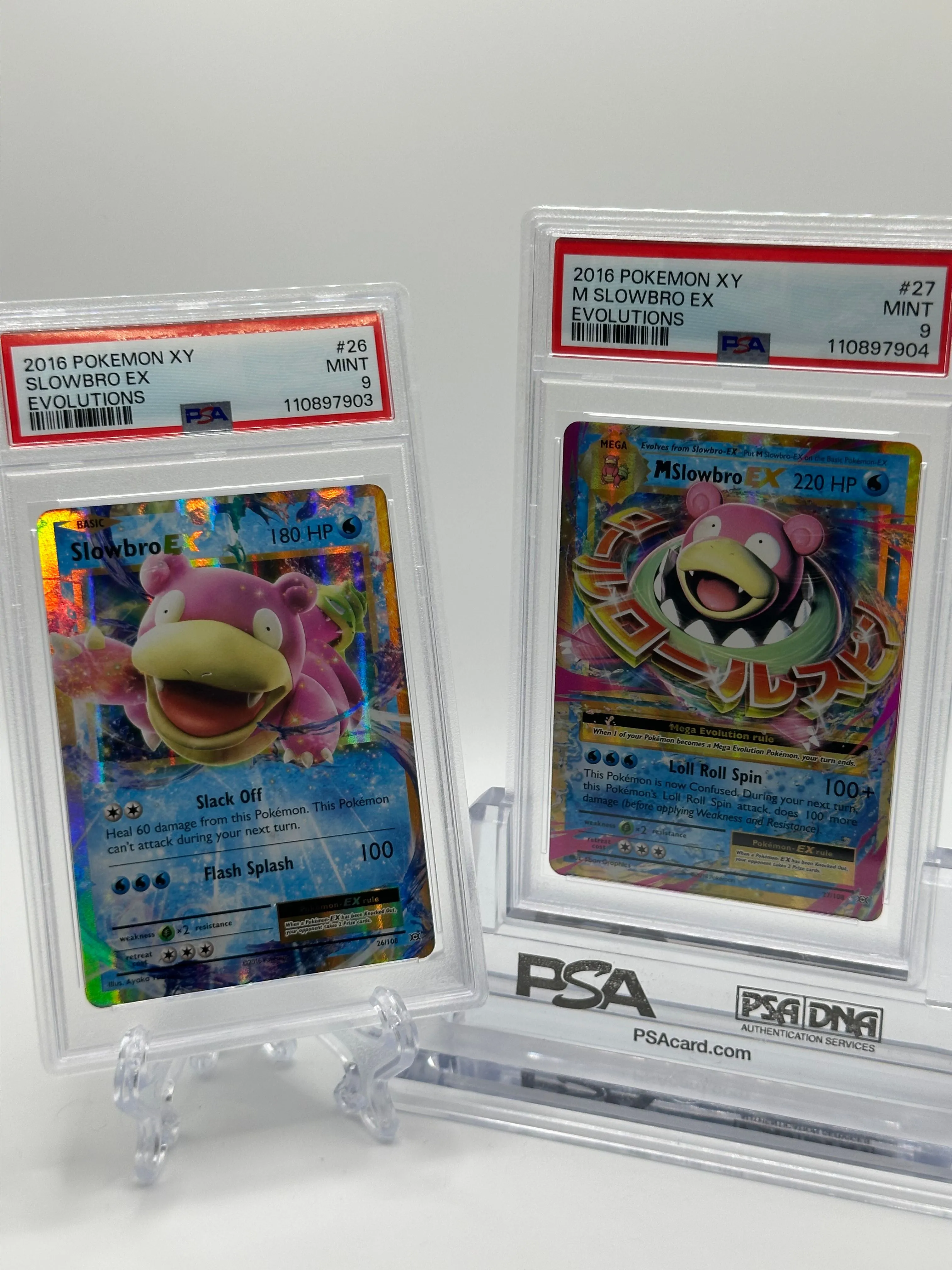 Mega Slowbro EX 2016 Pokemon XY Evolutions Full Art #27 PSA Authenticated 9 Card