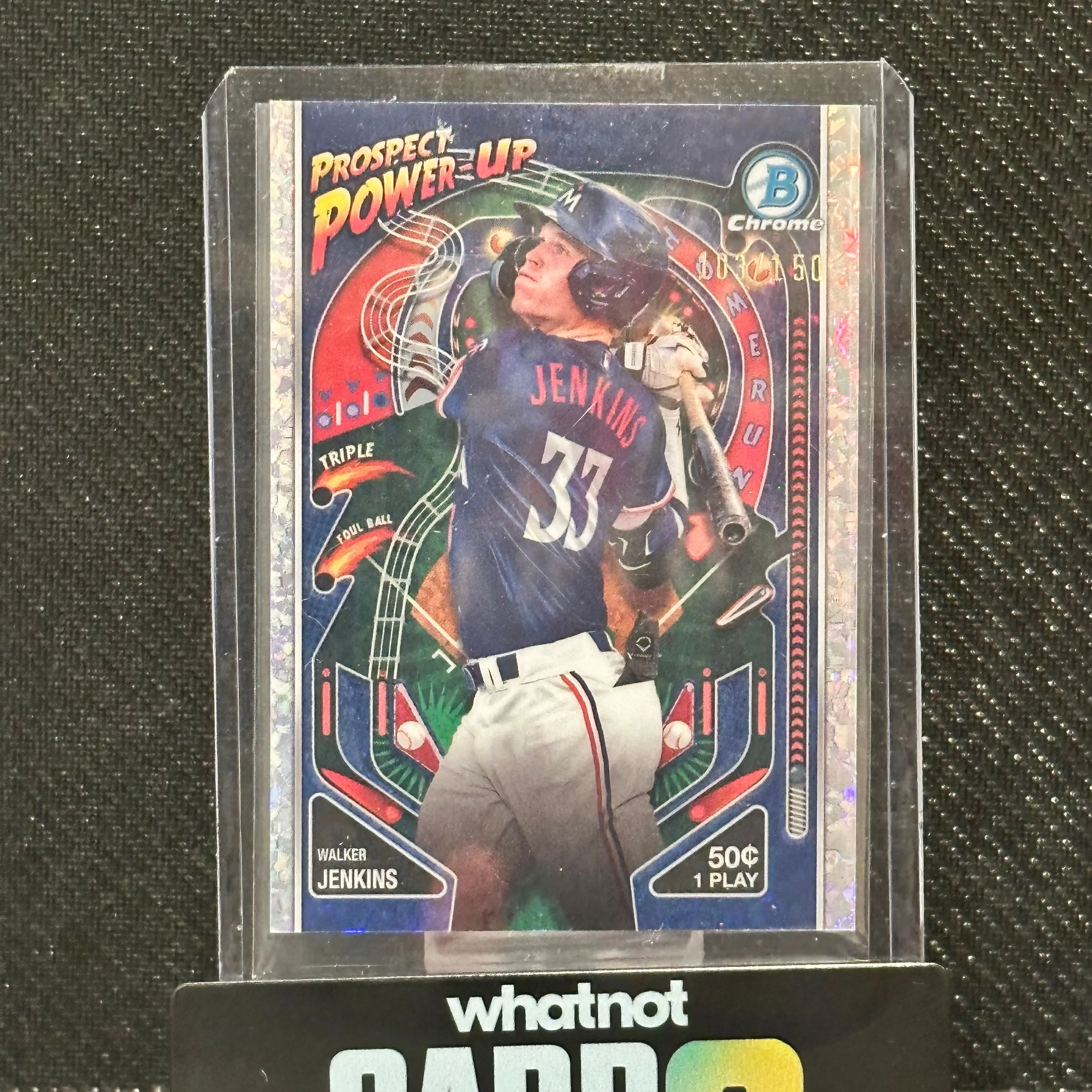 Product image for 2024 bowman chrome diamond refractor power up walker jenkins /150