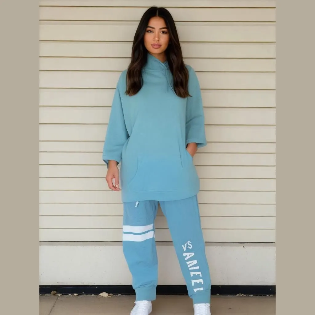 Product image for Women's Victoria's Secret Lounge Set L Blue Hoodie & Sweatpants