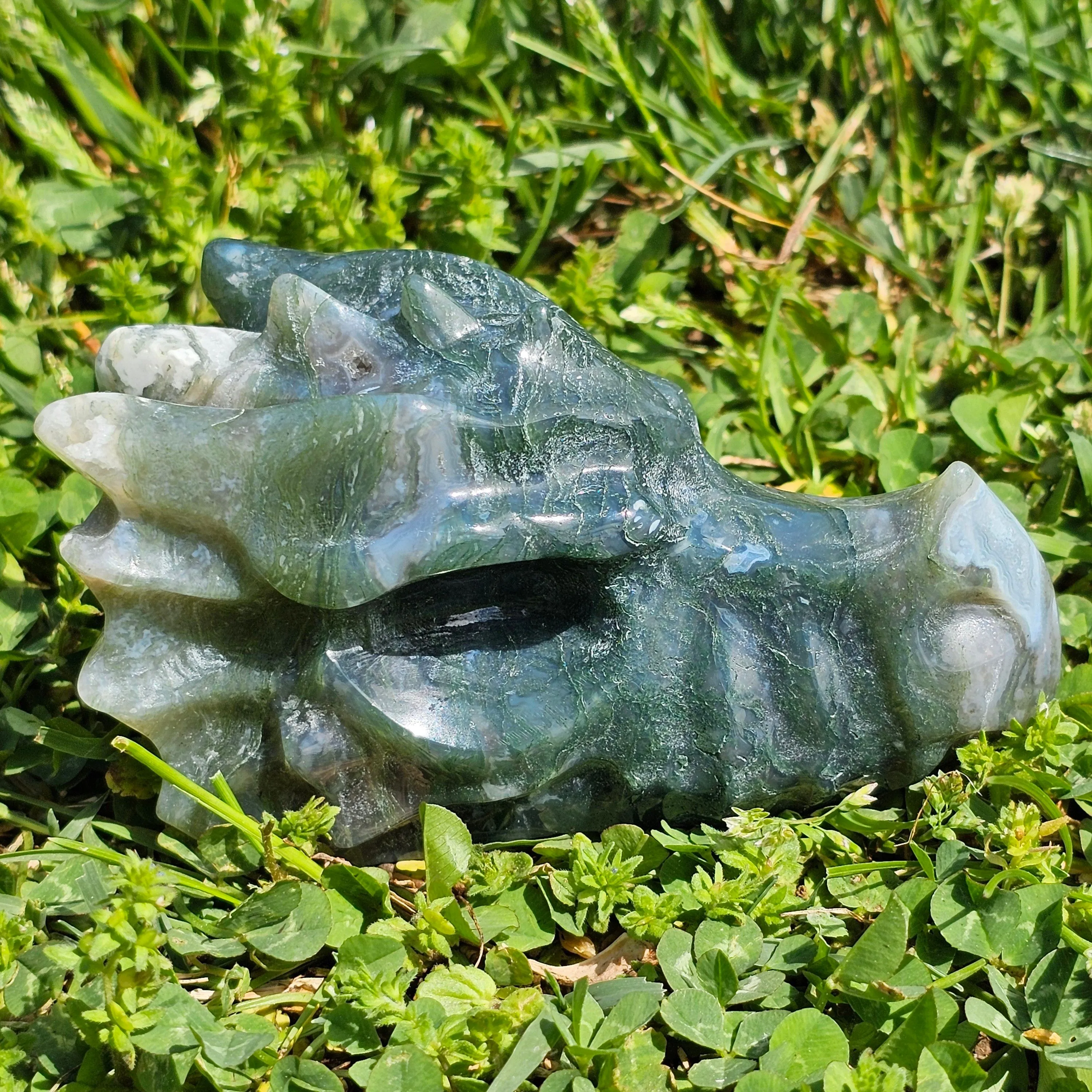 Product image for Moss Agate Dragonhead