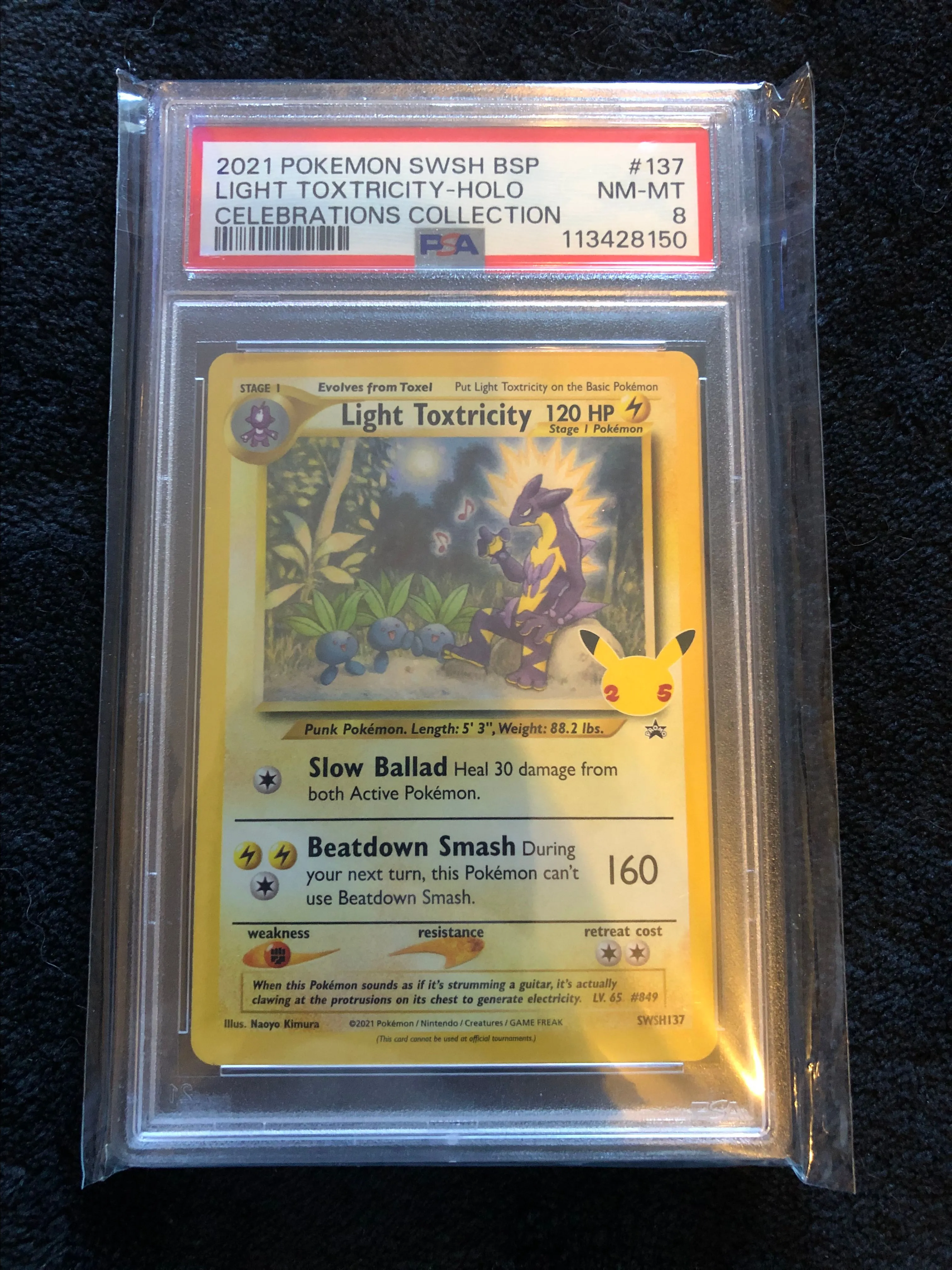 Product image for Pokemon PSA 8 Light Toxtricity #SWSH137