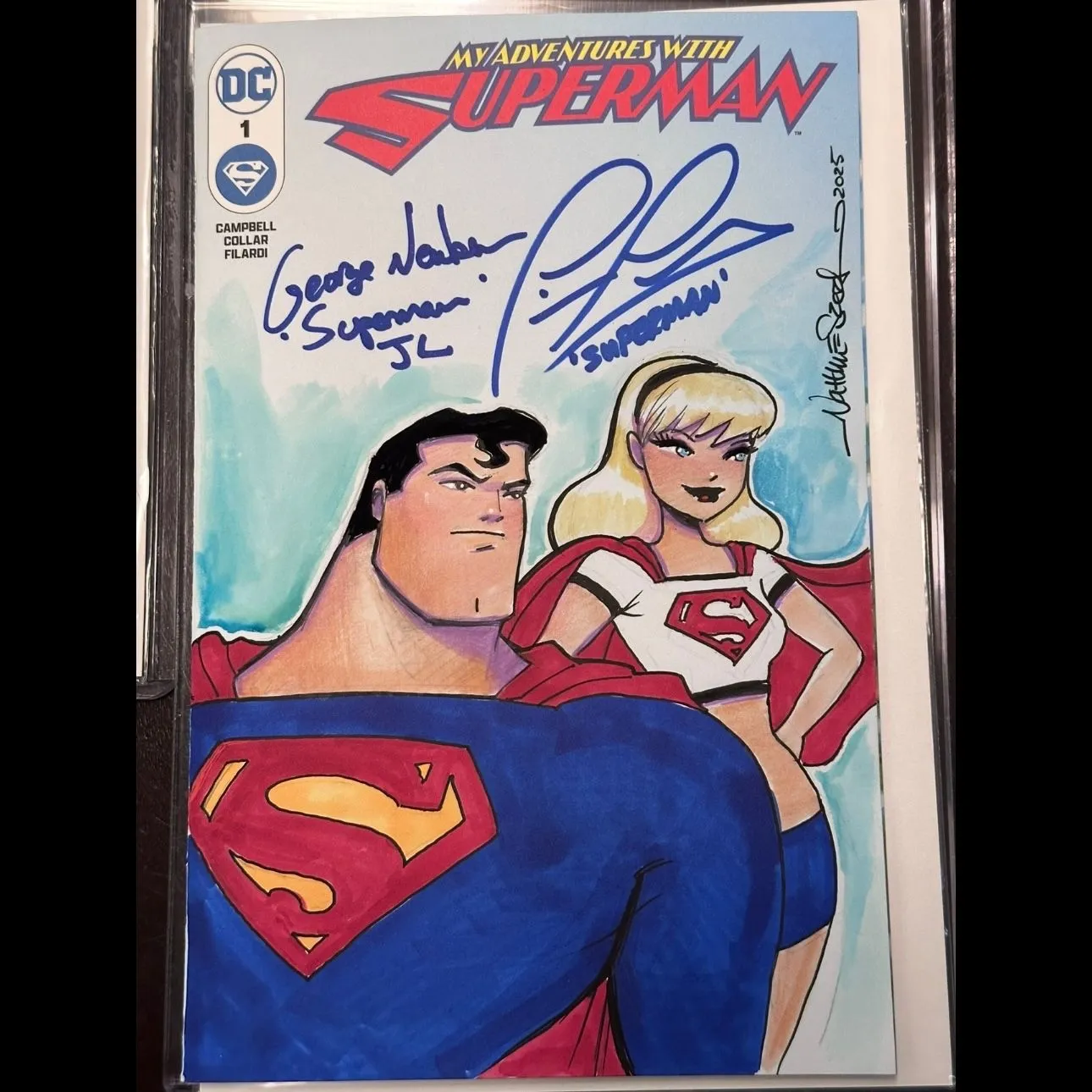 Product image for 1. Triple signed sketch cover Supergirl/Superman by Szerdy, Tim Daly, and George Newborn