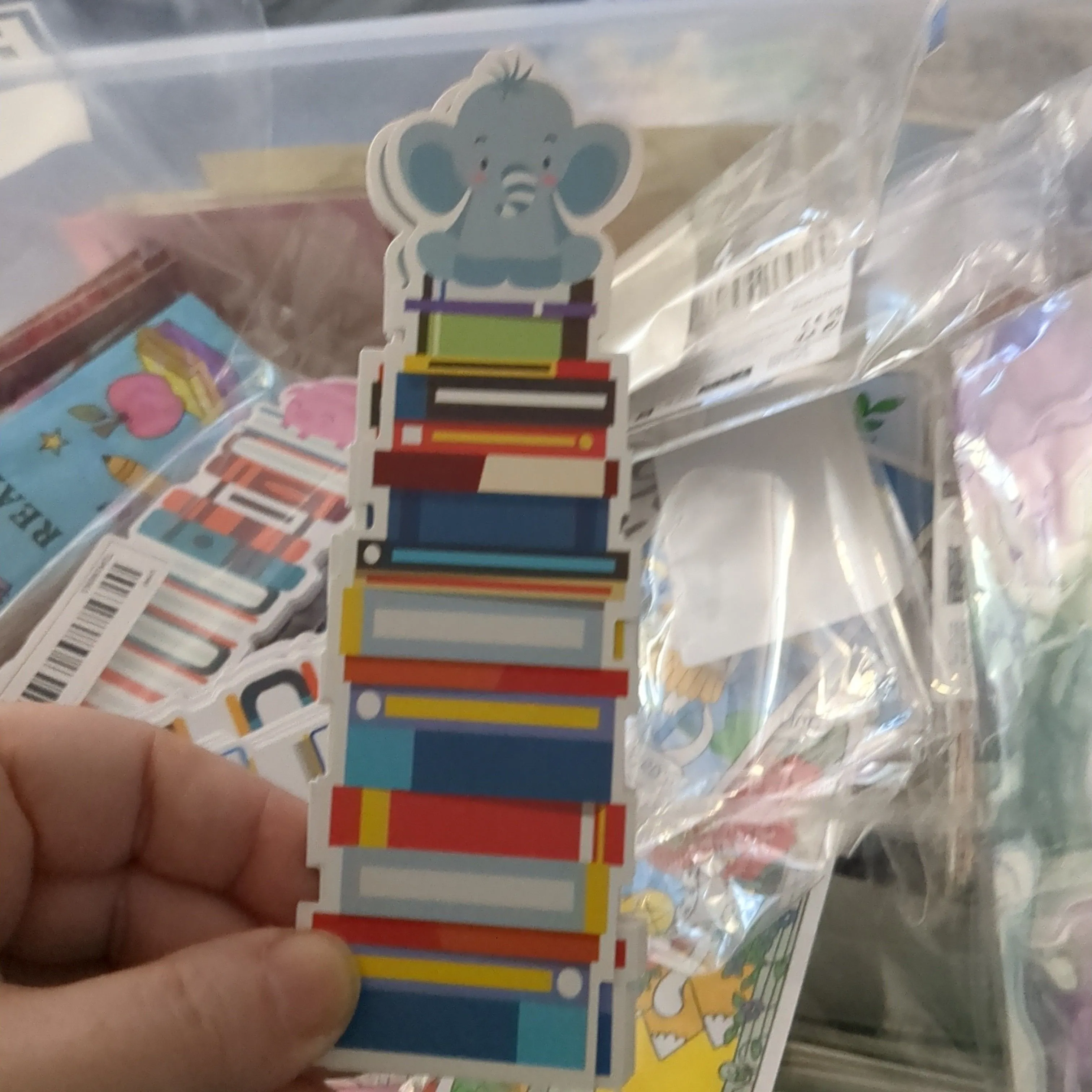 Product image for CHEAP ASS SHIPPING!! ONE elephant book stack bookmark