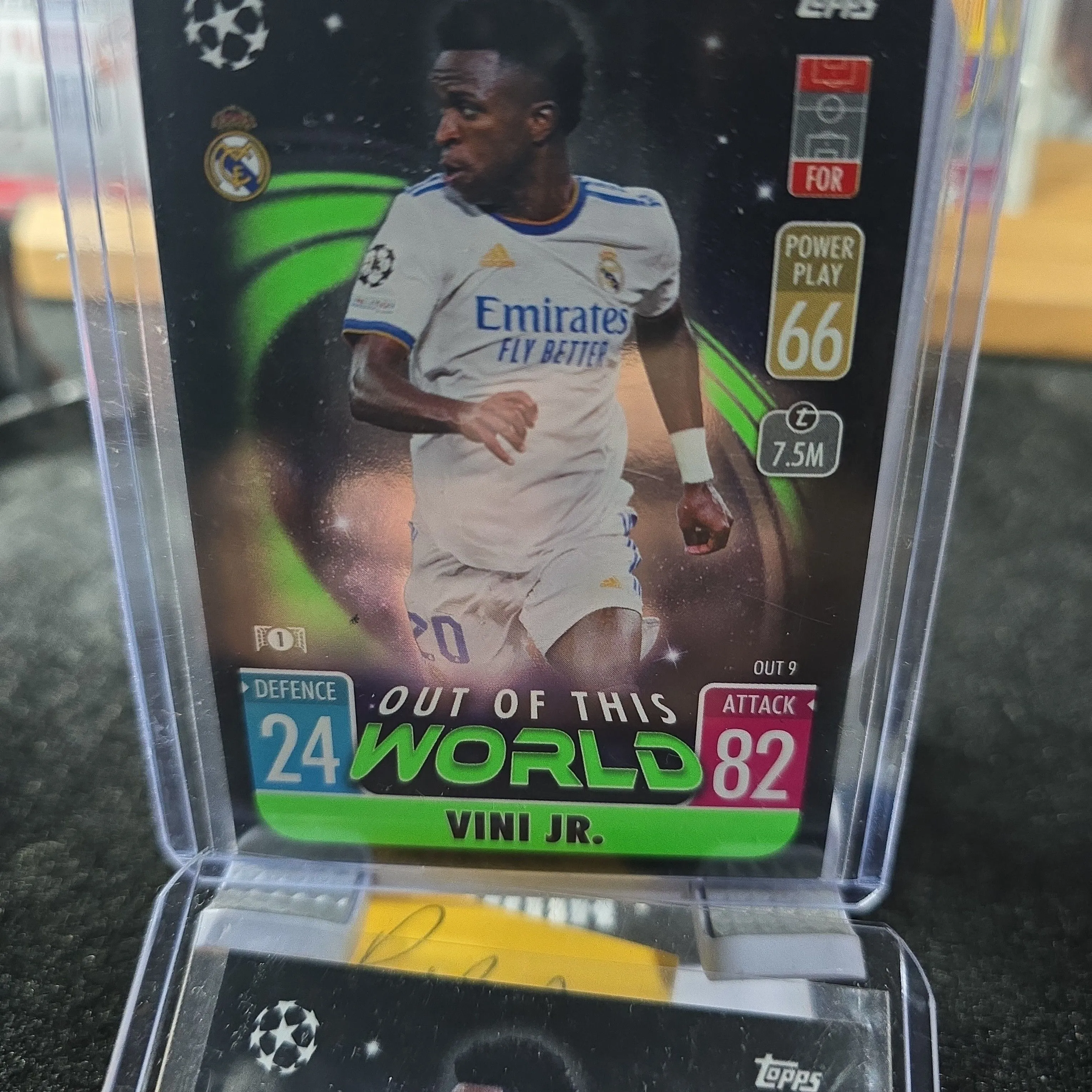 Product image for topps match attax VINICIUS JUNIOR out of this world