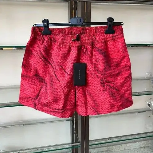 Product image for Bottega Veneta,Boxer Intrecciato Illusion Shorts in Red BNWT