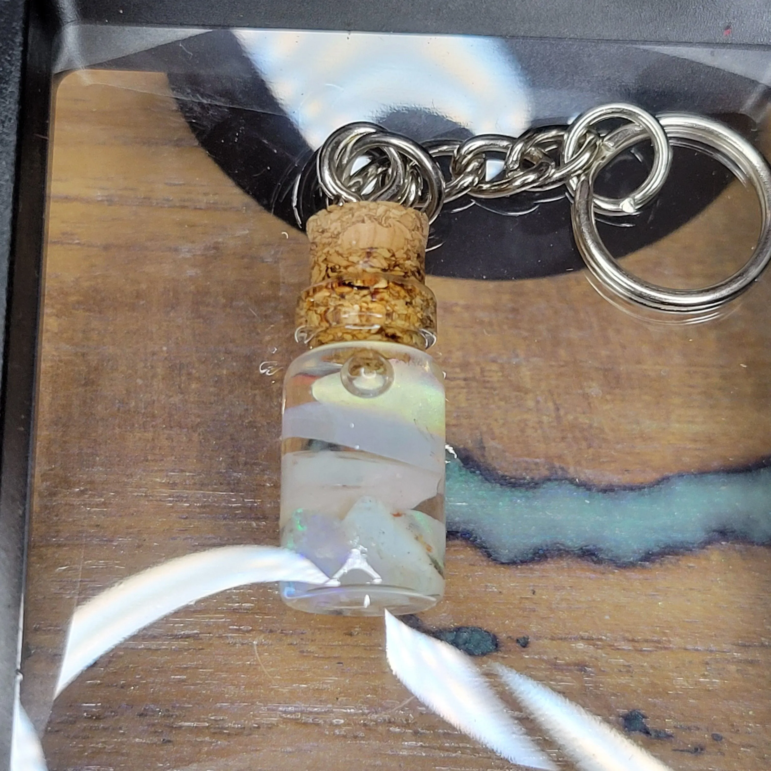 Product image for Unique Handmade Floating Australian Opal Keychain