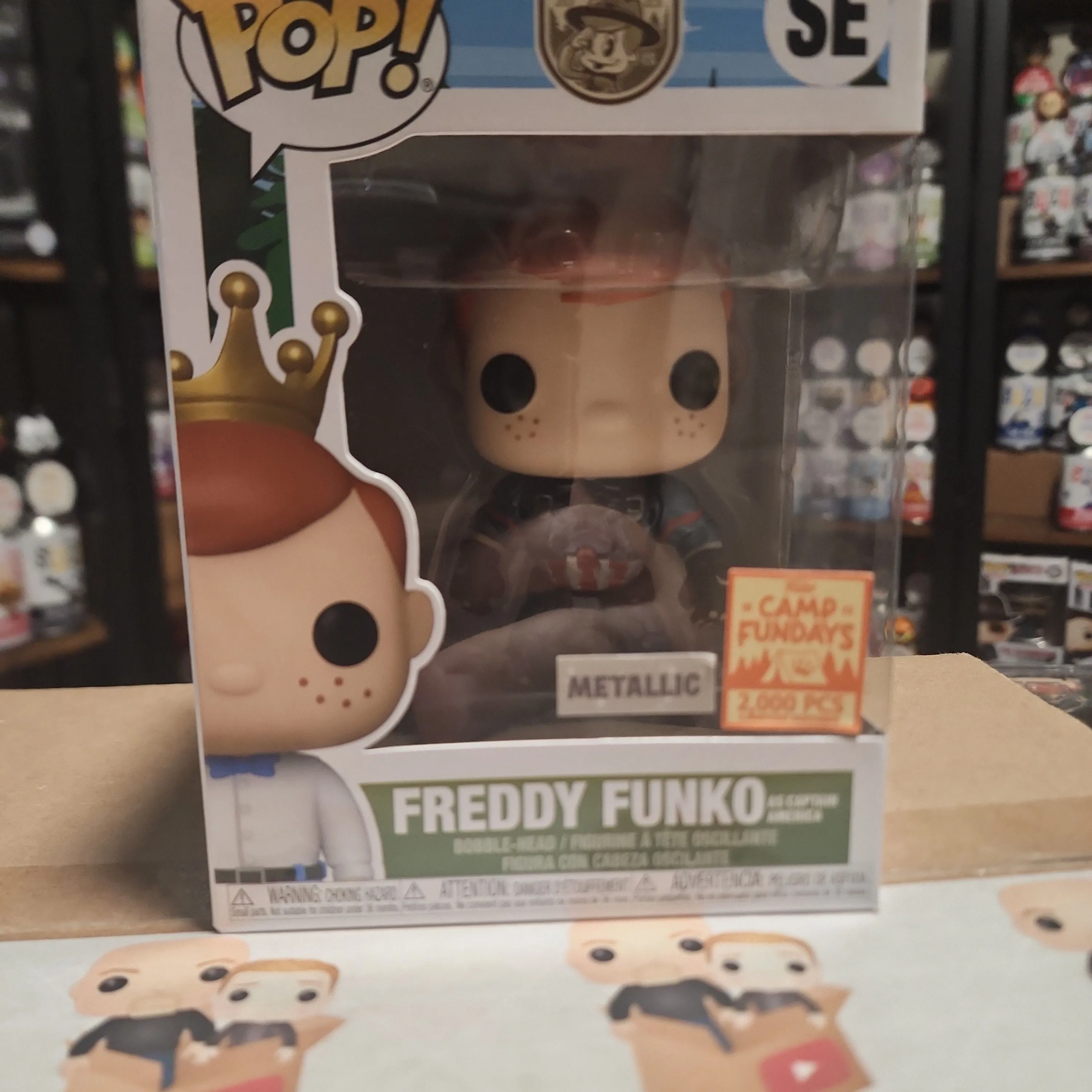 Product image for Freddy Funko as Captain America (metallic)