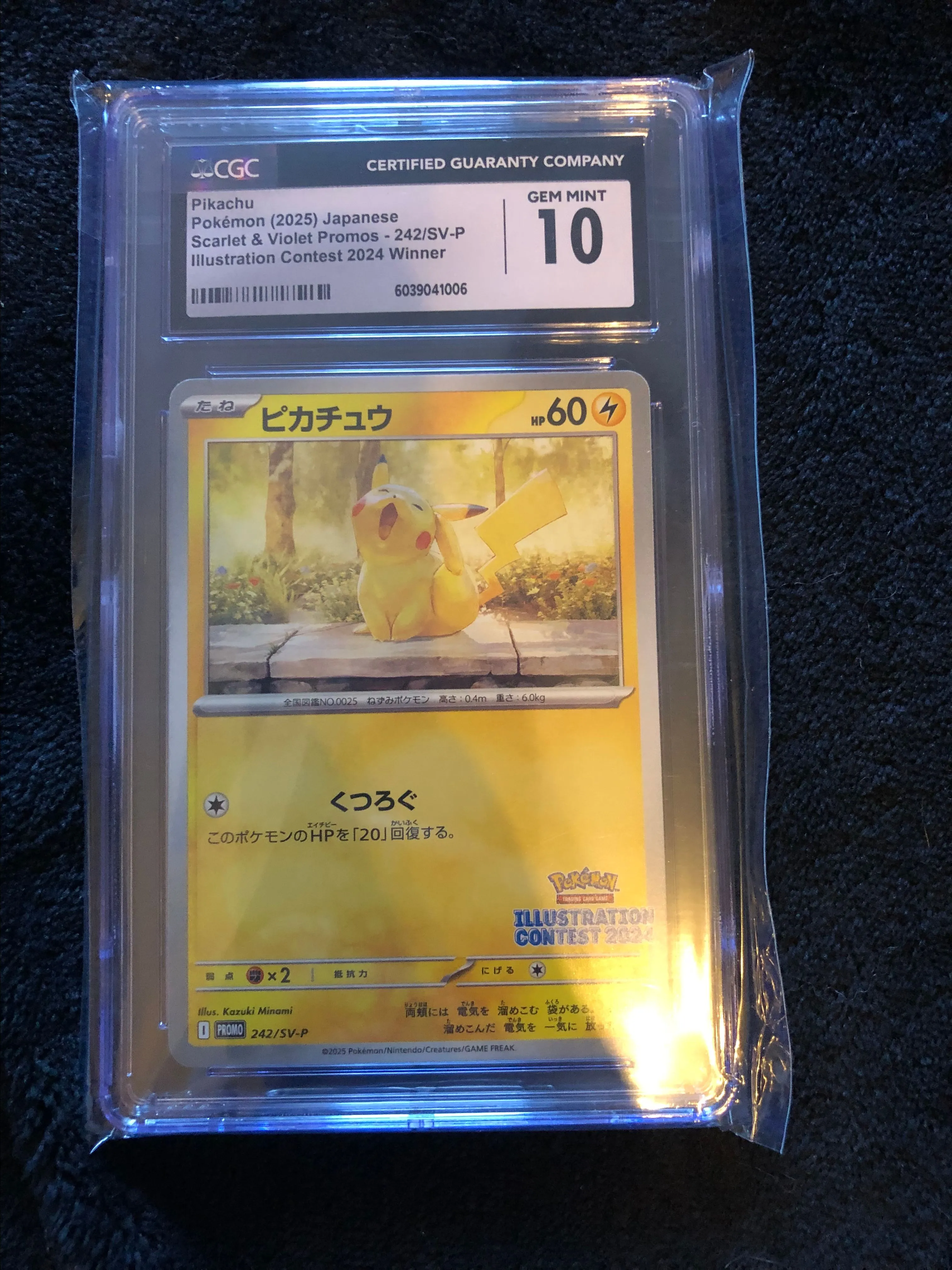 Product image for Pokemon CGC Gem Mint 10 JAPANESE Pikachu Illustration Contest 2024 #242/SV-P