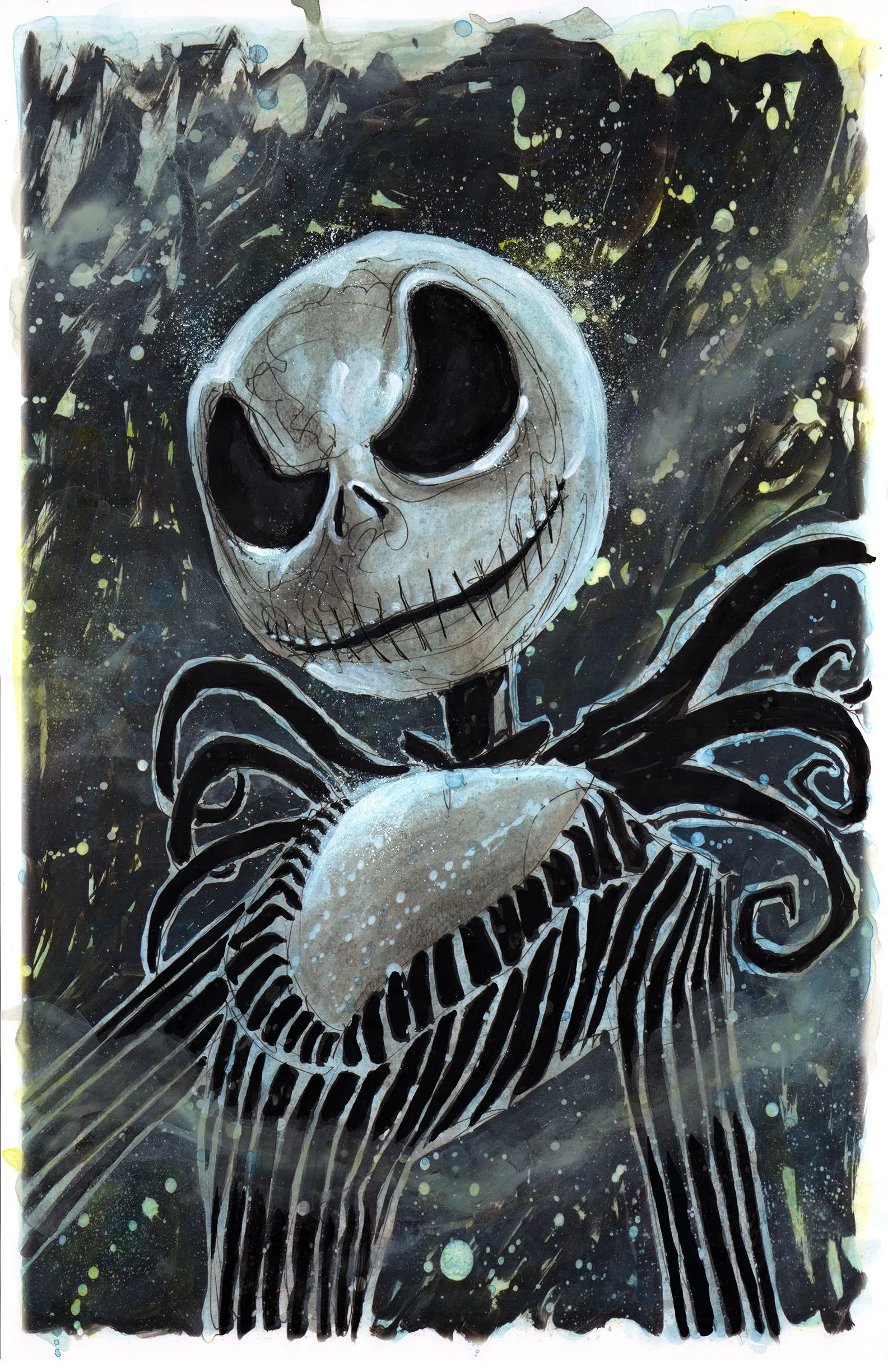 Product image for P Art Print | Jack Skellington Nightmare Before Christmas Signed | Disney | by Gary Shipman