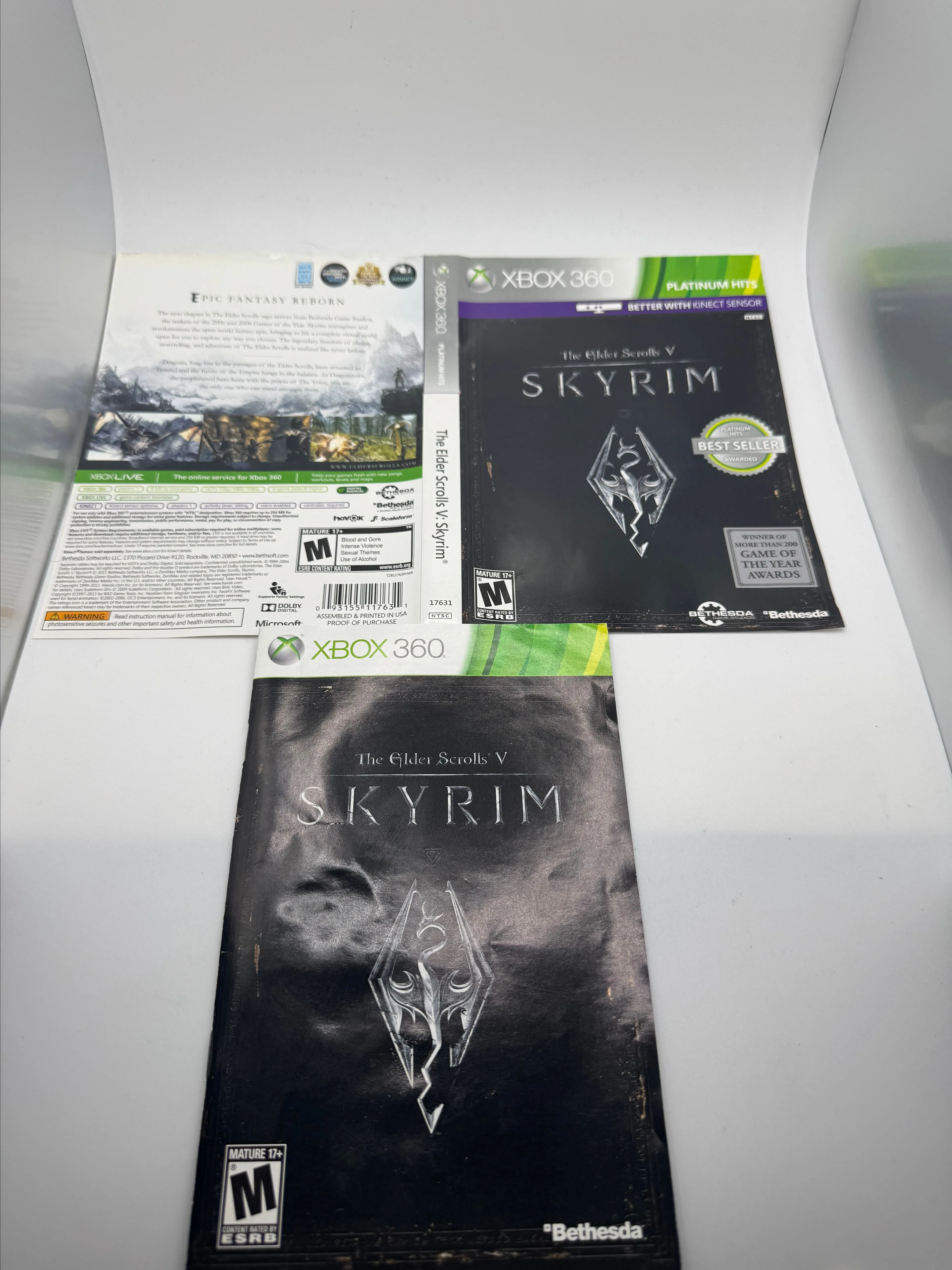 Product image for Cover Art / Manual - Xbox 360 - Skyrim