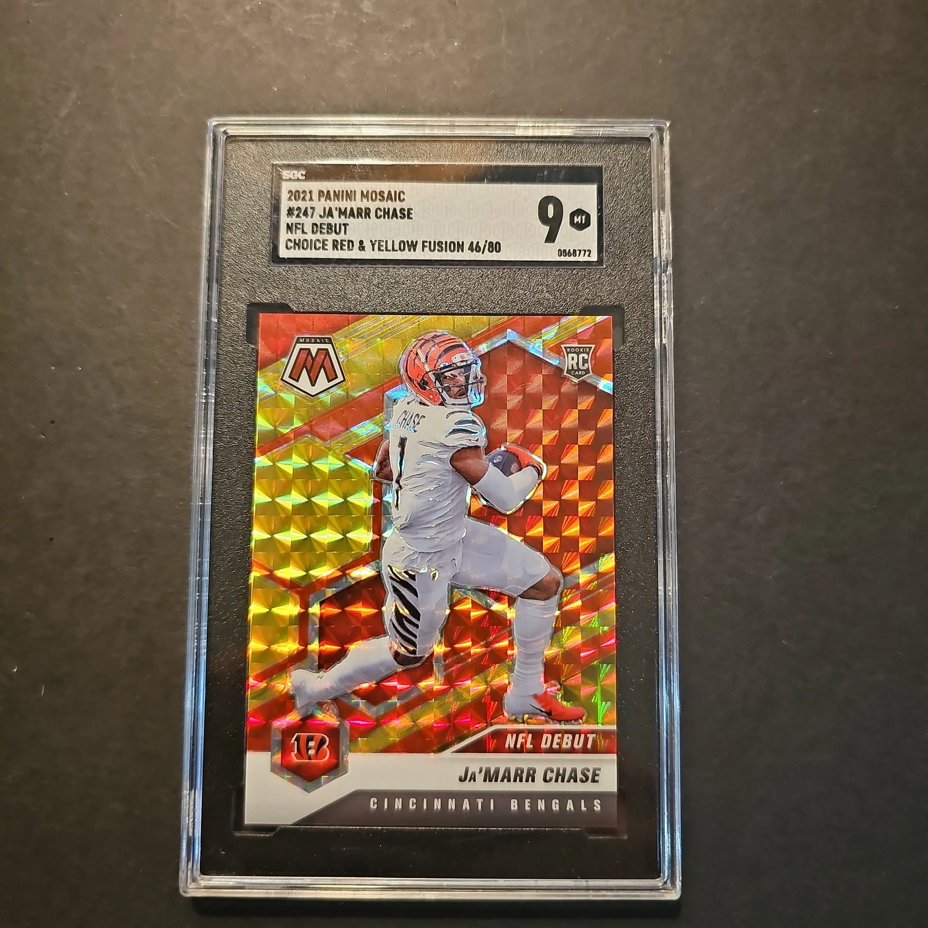 Product image for 🔥JA'MARR CHASE ROOKIE RED/YELLOW FUSION 46/80