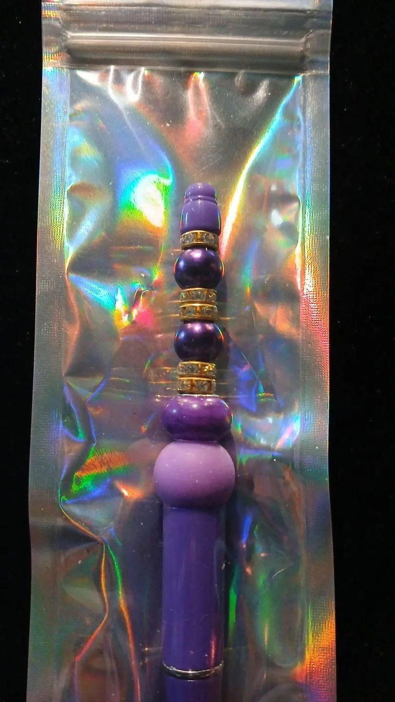 Product image for Beadable Pens - Purple Beadable Pen with bling #101