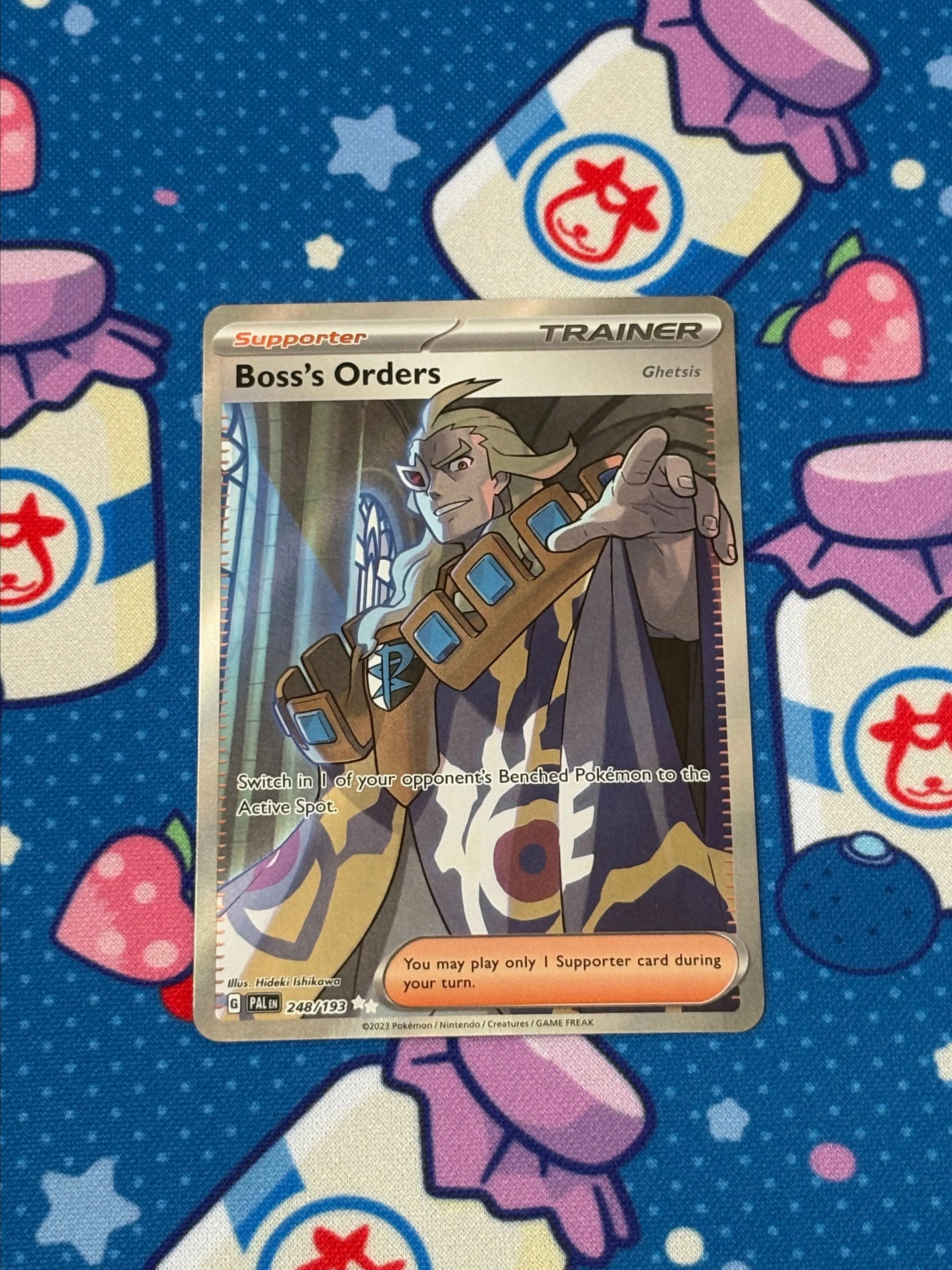 pokemon ghetsis card PSA 9 Pretend Boss Pikachu (Ghetsis) - 195/SM-P main image 0