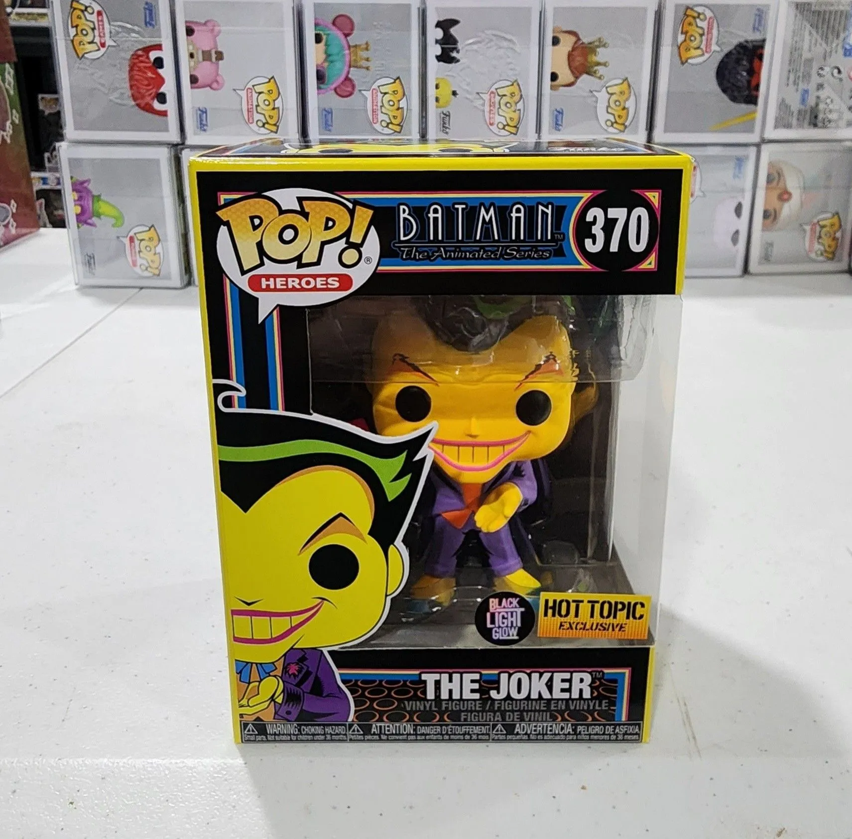 Product image for Funko Pop Batman The Aninated Series The Joker Black Light Hot Topic Exclusive