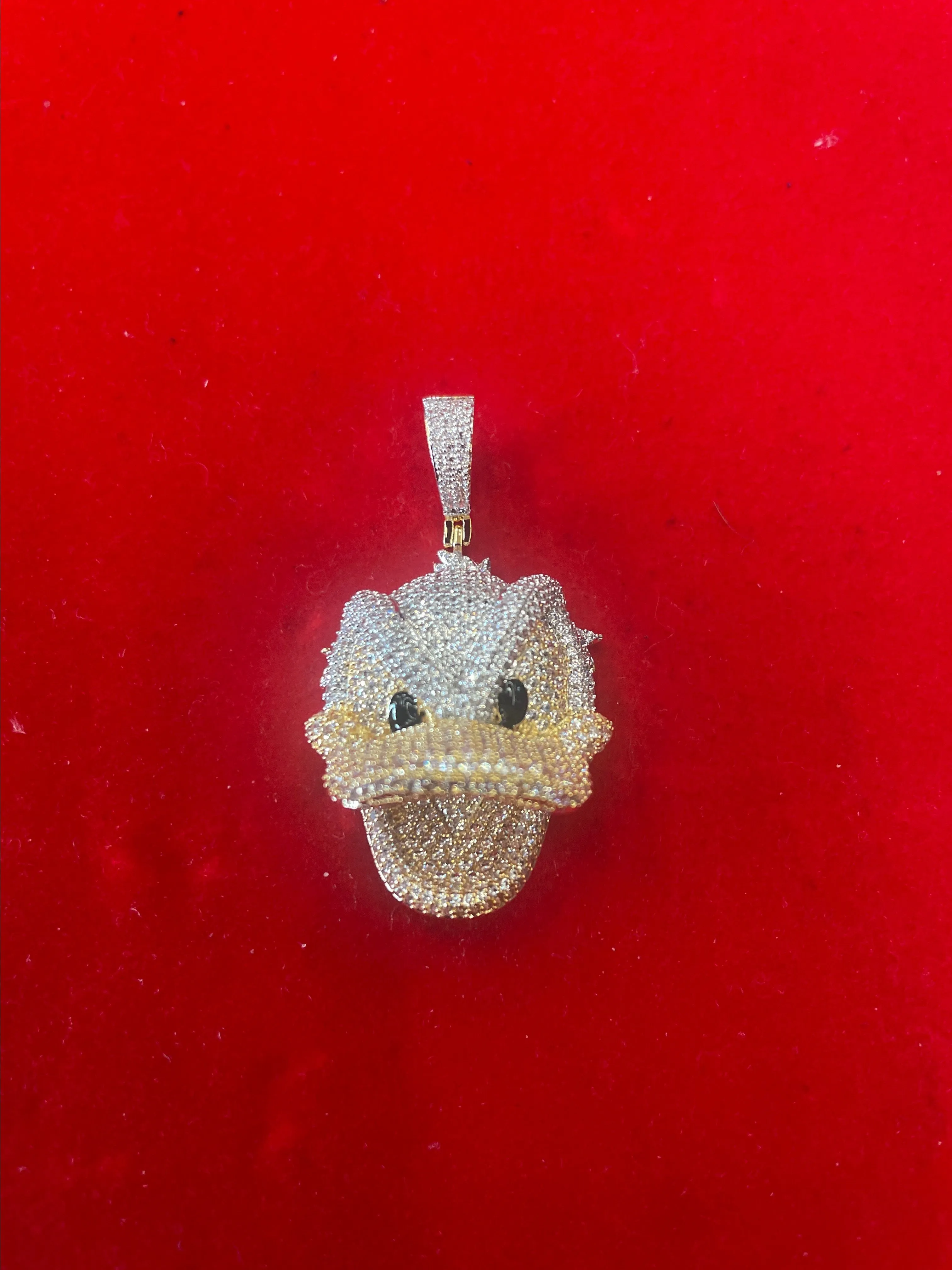 Product image for Donald Duck Iced Pendant – Gold Filled with VVSCZ & Classic Disney Flex