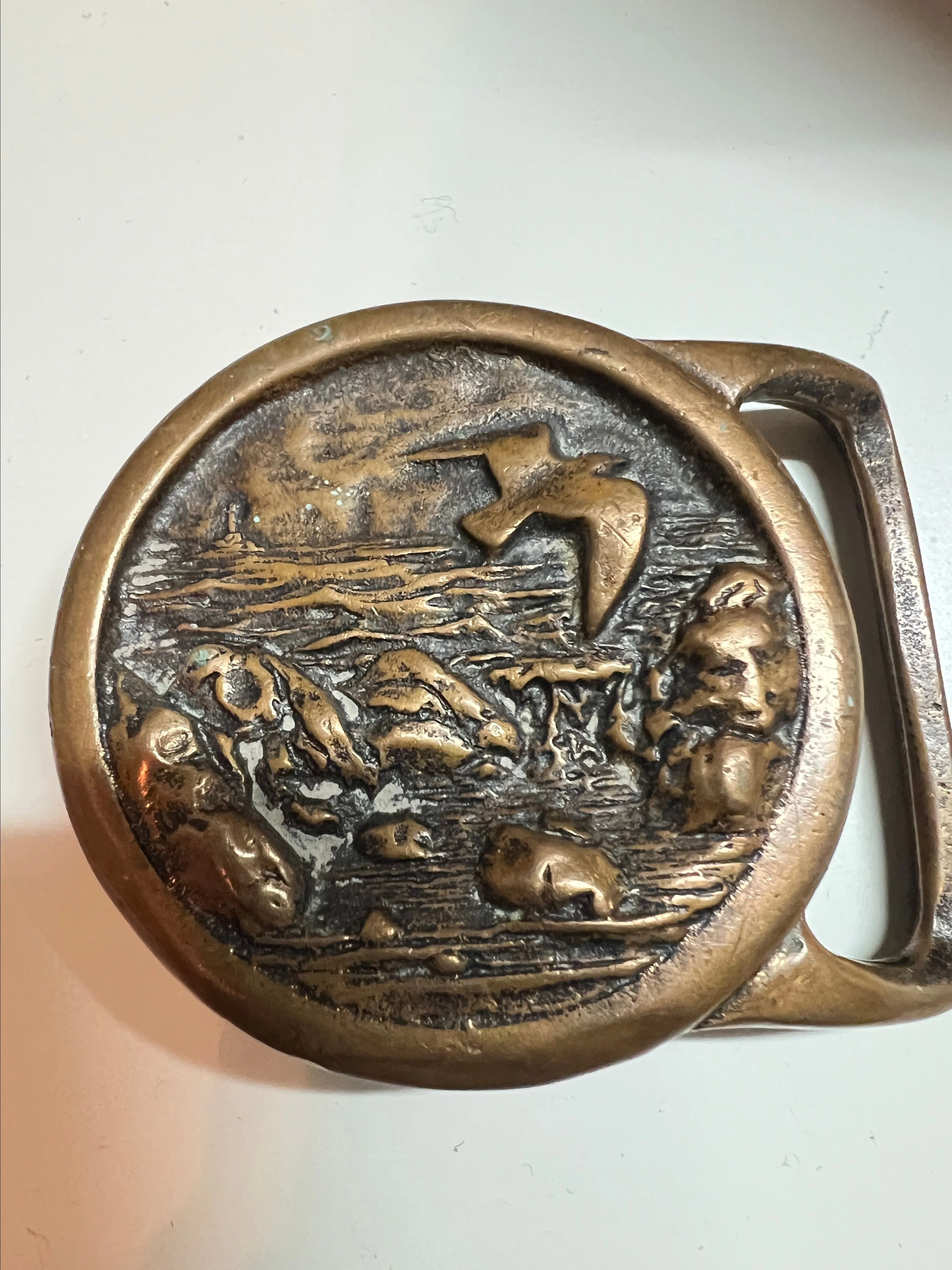 Product image for Vintage Brass Belt Buckle