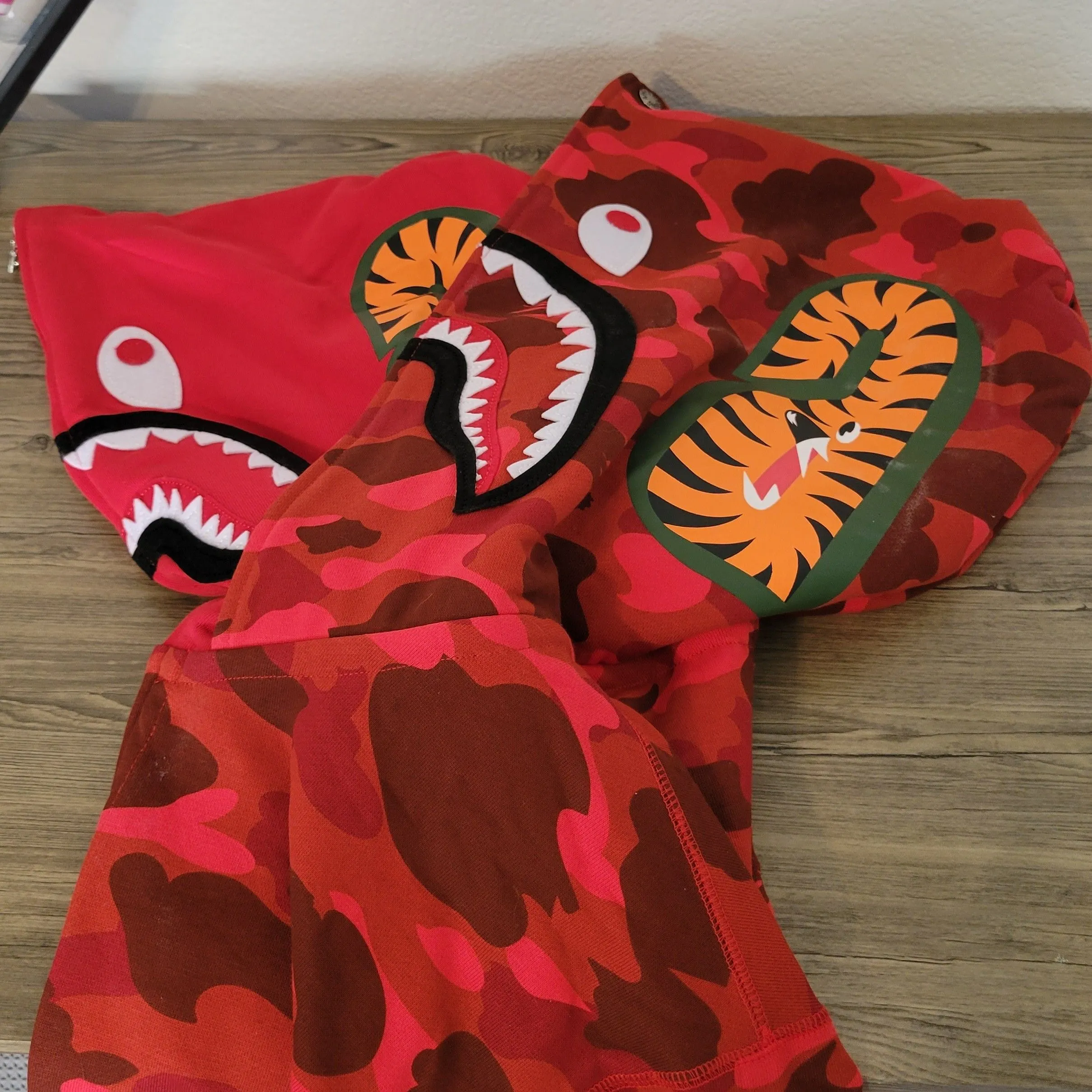 Product image for Bape Color Camo Tiger Shark Full Zip Hoodie