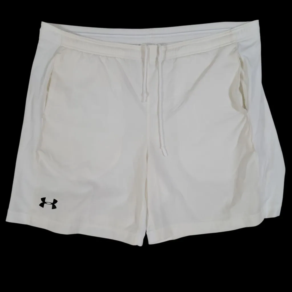 Product image for Under Armour Men's Athletic Shorts Beige Color Size Large Waist 36" Inseam 7"