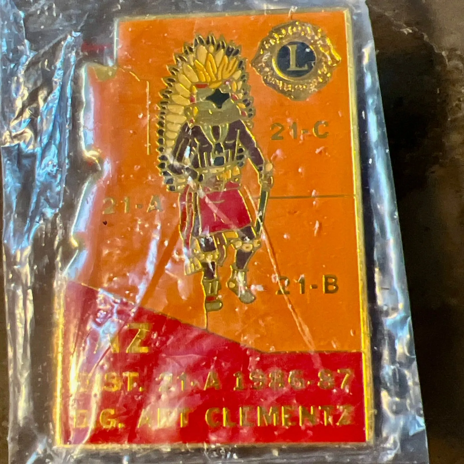 Product image for Lions Club Pin District 21A Arizona 1986-87 DG District Governor Art Clememtz ❤️