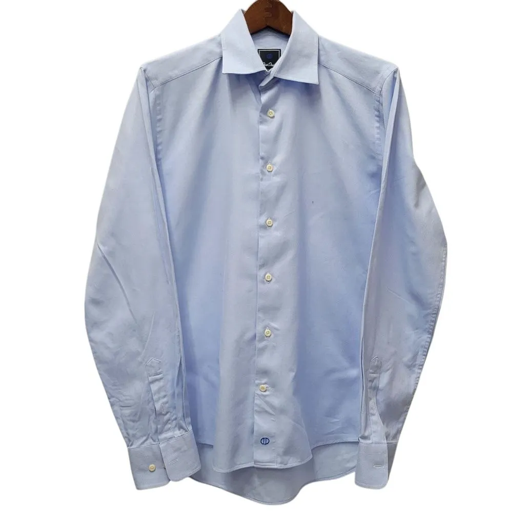 Product image for David Donahue Spread Collar Dress Shirt Men's 15.5 34/35 Button-Up Barrell Cuff