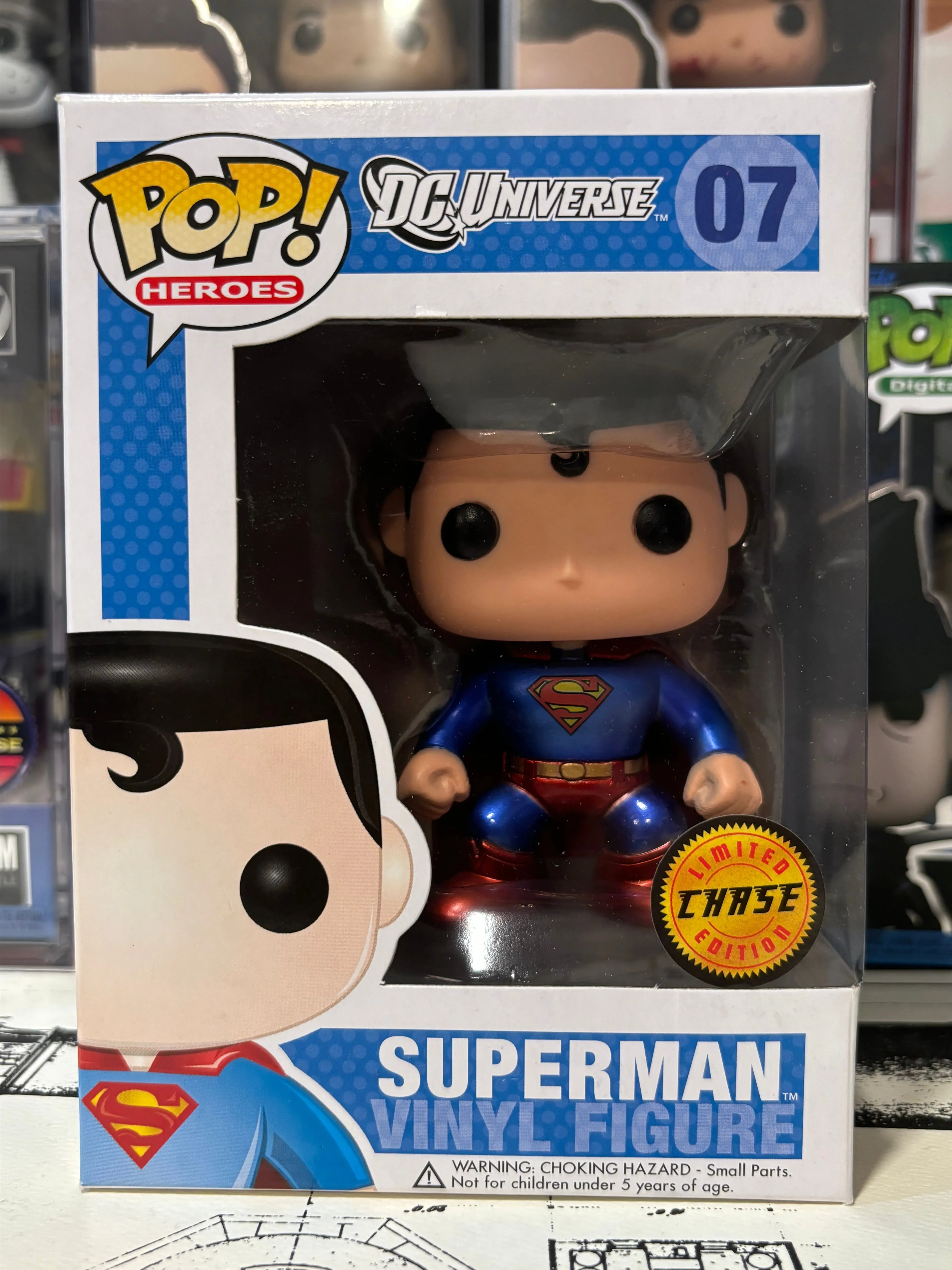 Product image for OG Superman CHASE (metallic) #07 Blue Box Funko!