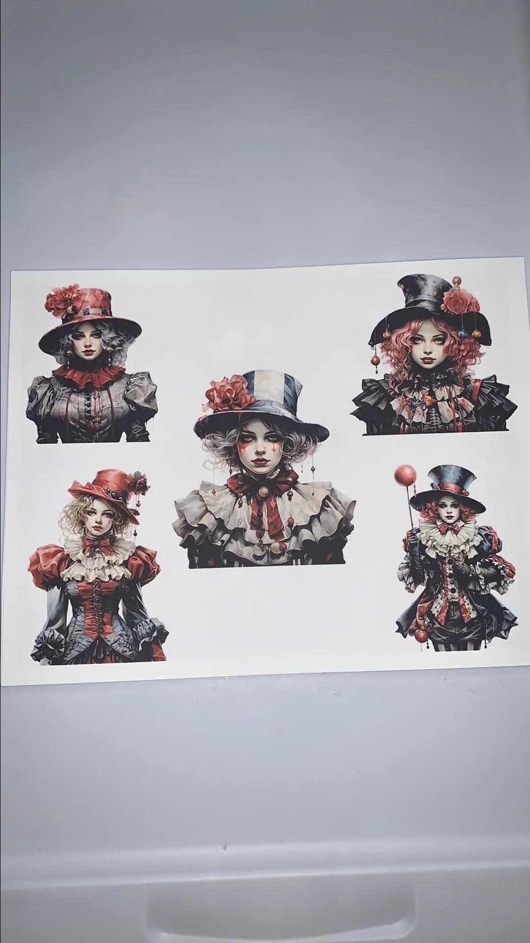 Product image for 00. Gothic Circus Girl Clown Printable #15