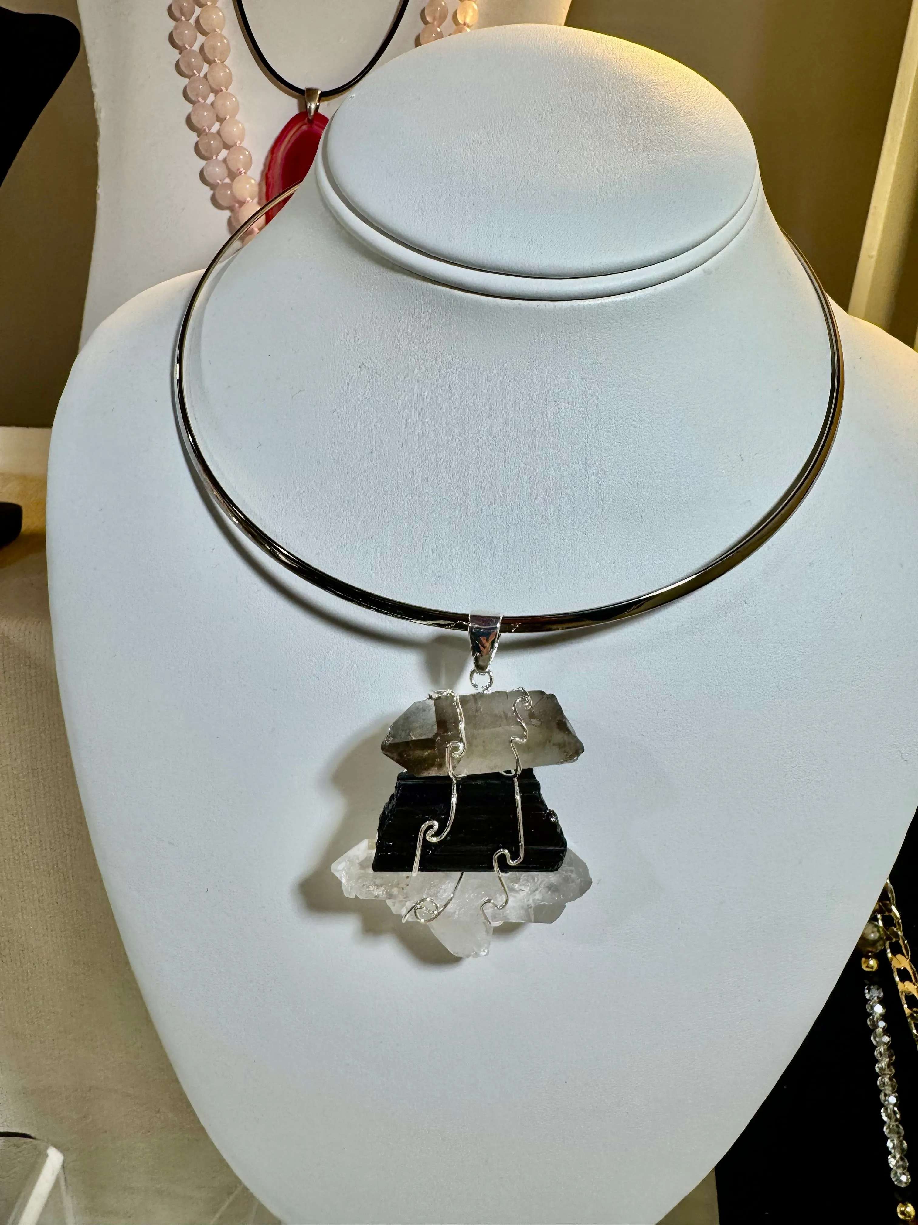 Product image for Triple Quartz Pendant Necklace