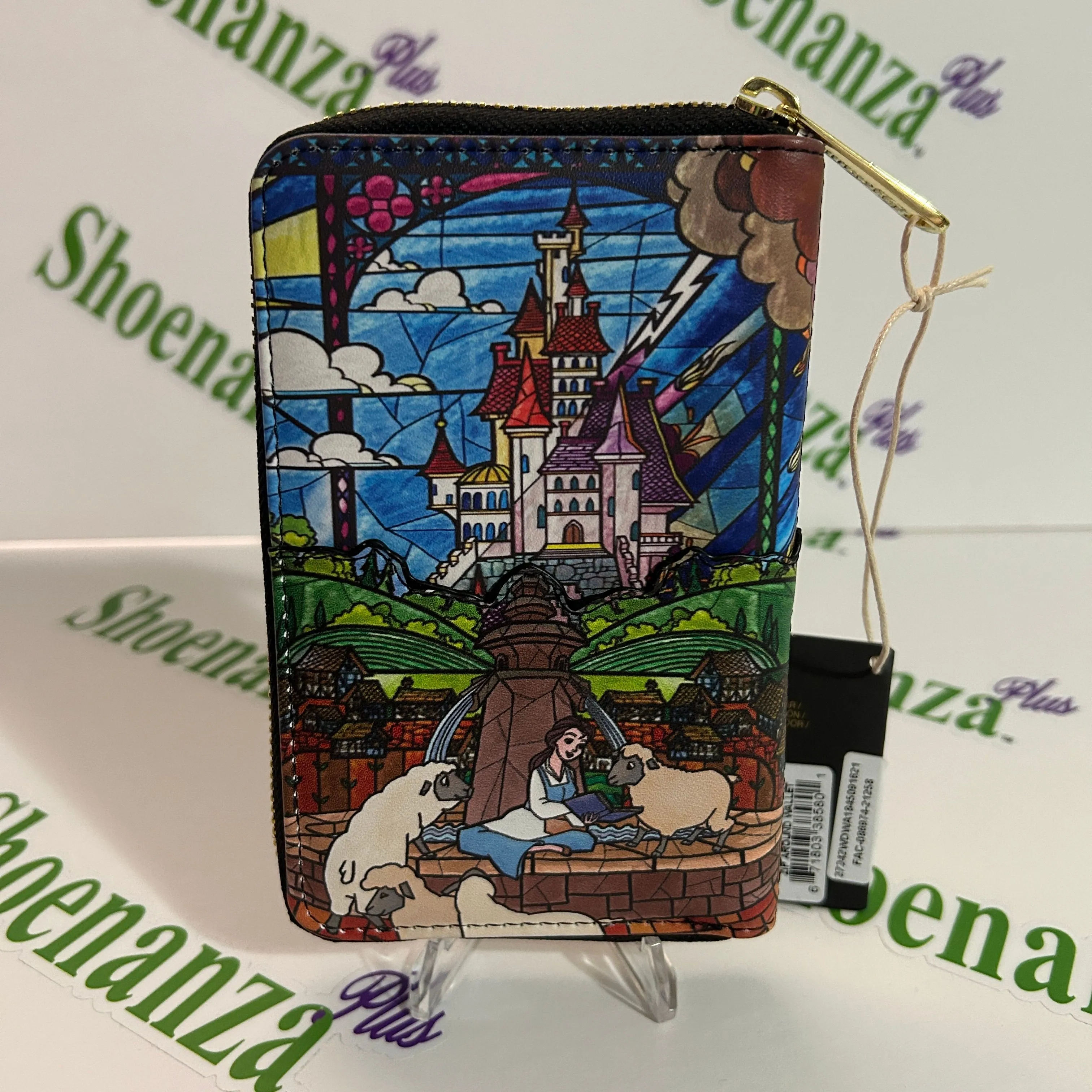 Product image for Loungefly Zip Around Wallet Disney Castle Series Belle Beauty And The Beast