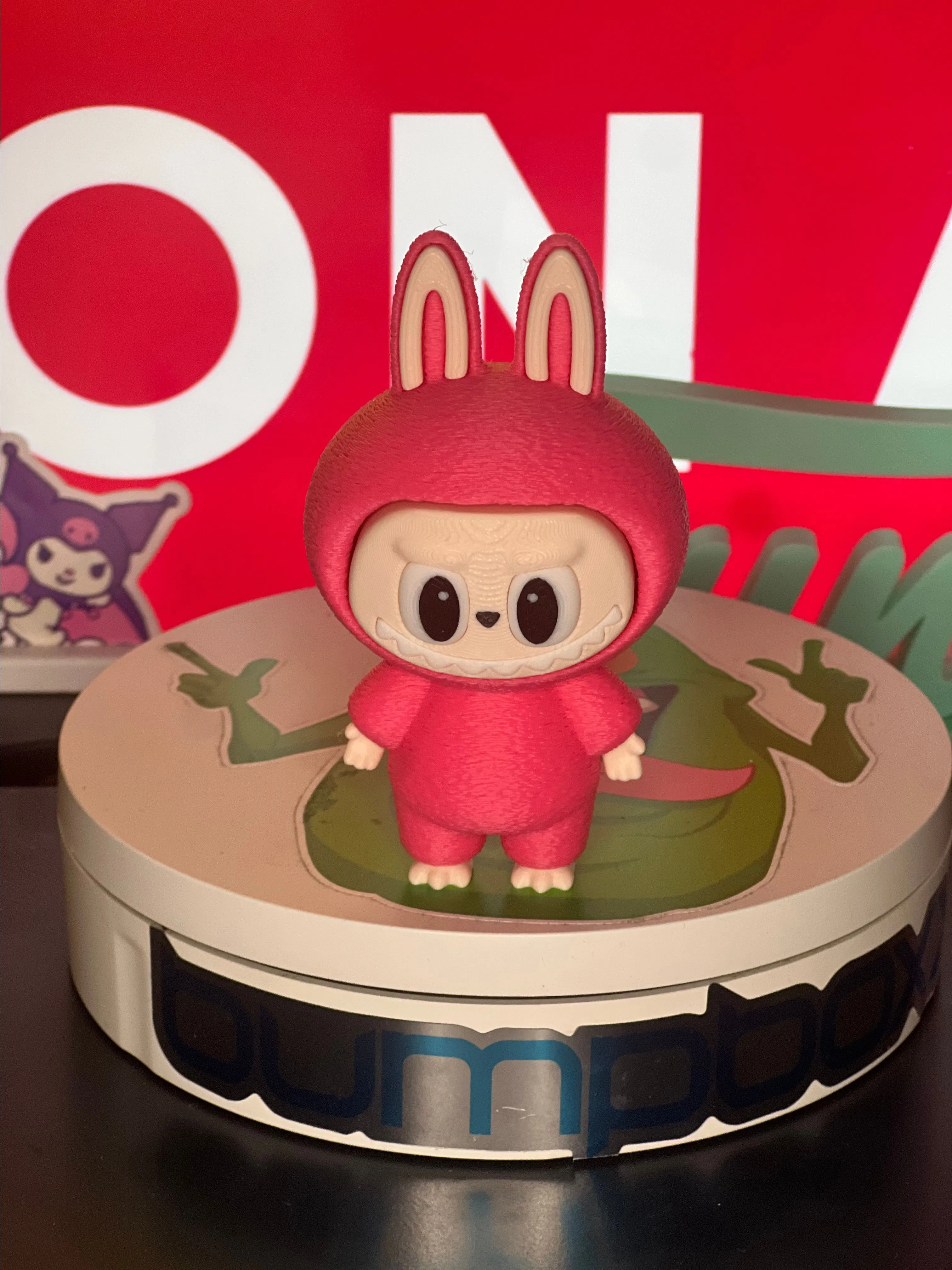 Product image for 3D Printed Labubu Fidget Clicker Hot Pink Full Body