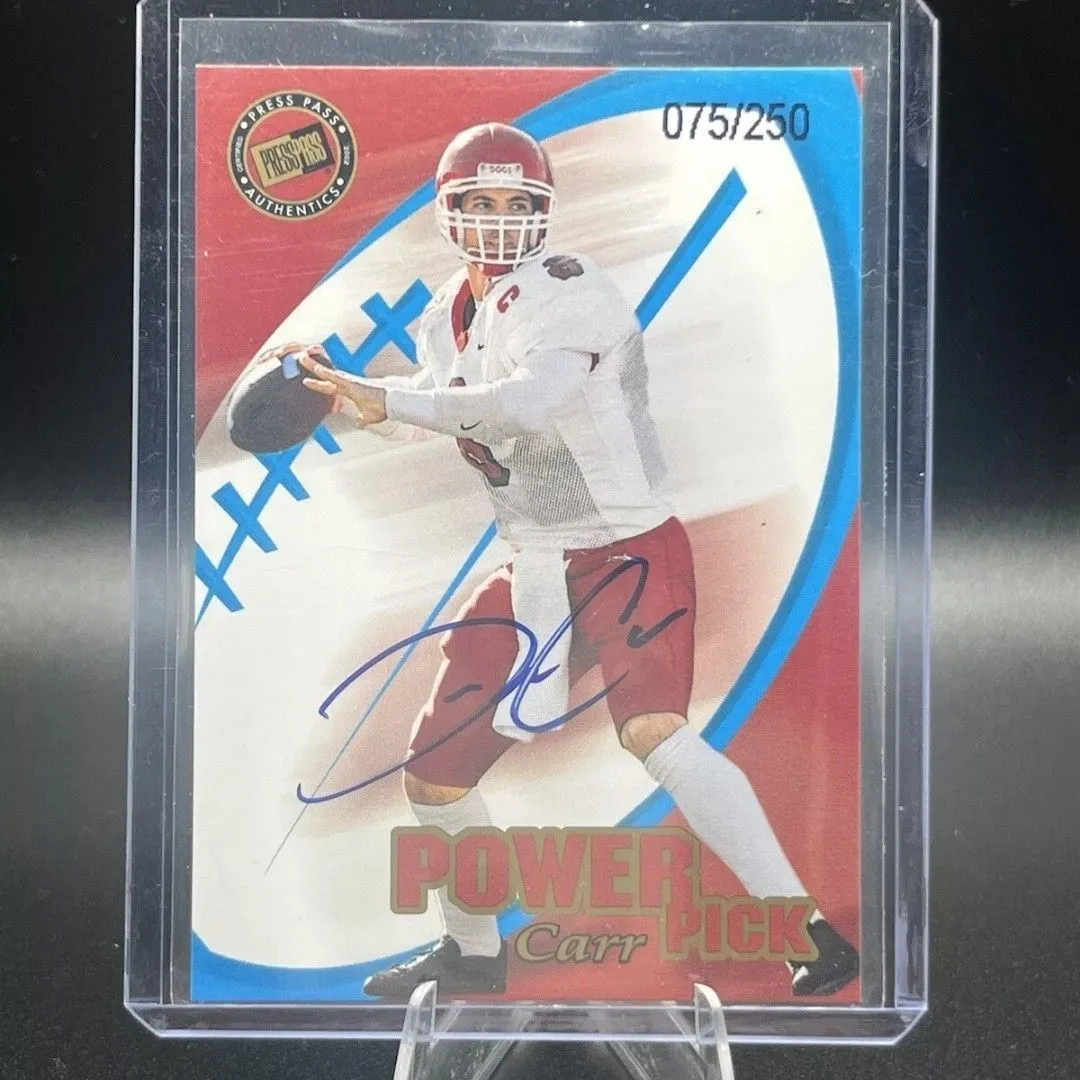 Product image for 2002 Press Pass David Carr Power Pick Autograph #'d /250