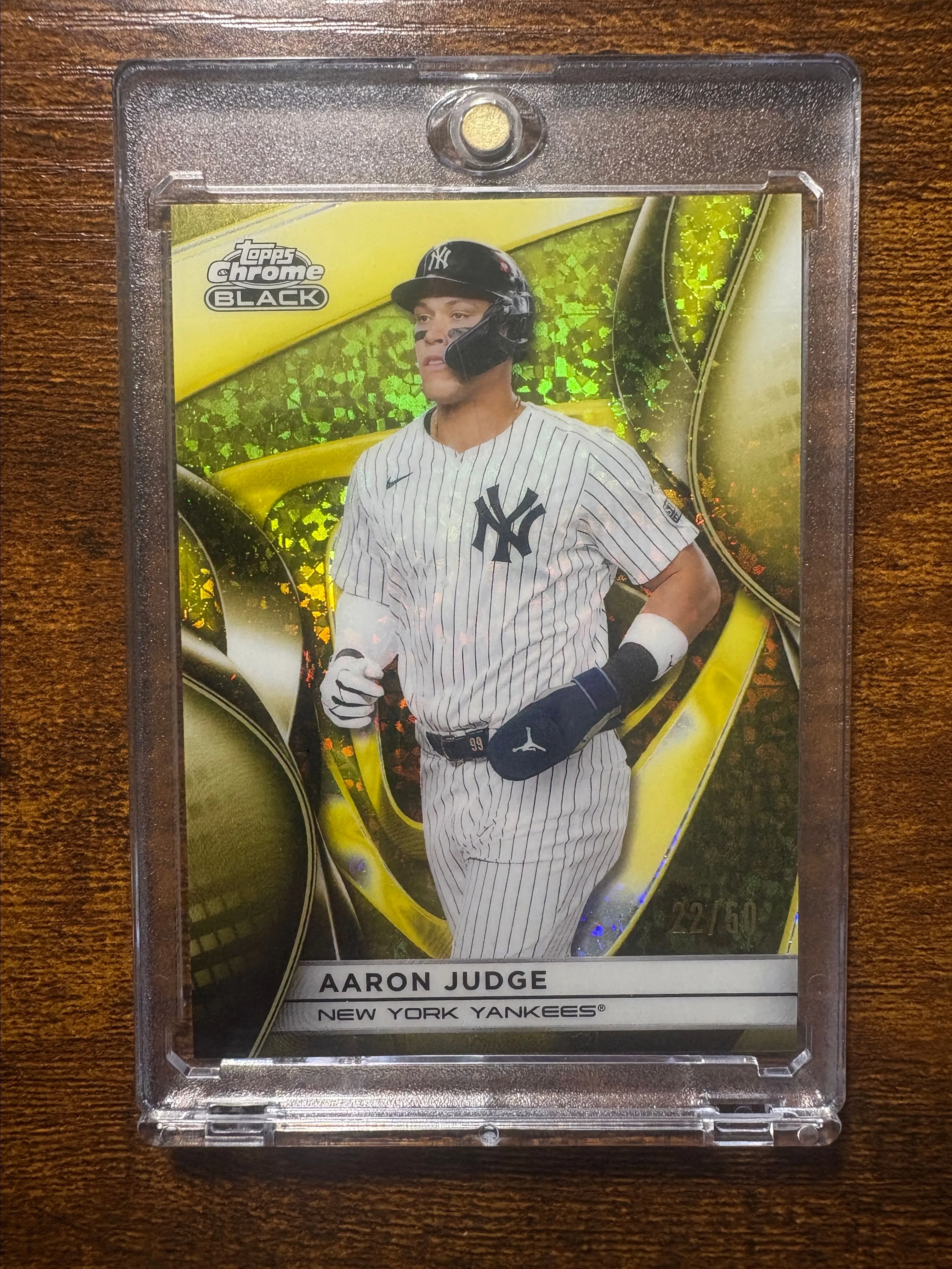 Product image for 2025 Topps Chrome Black #99 Aaron Judge Diamond /50