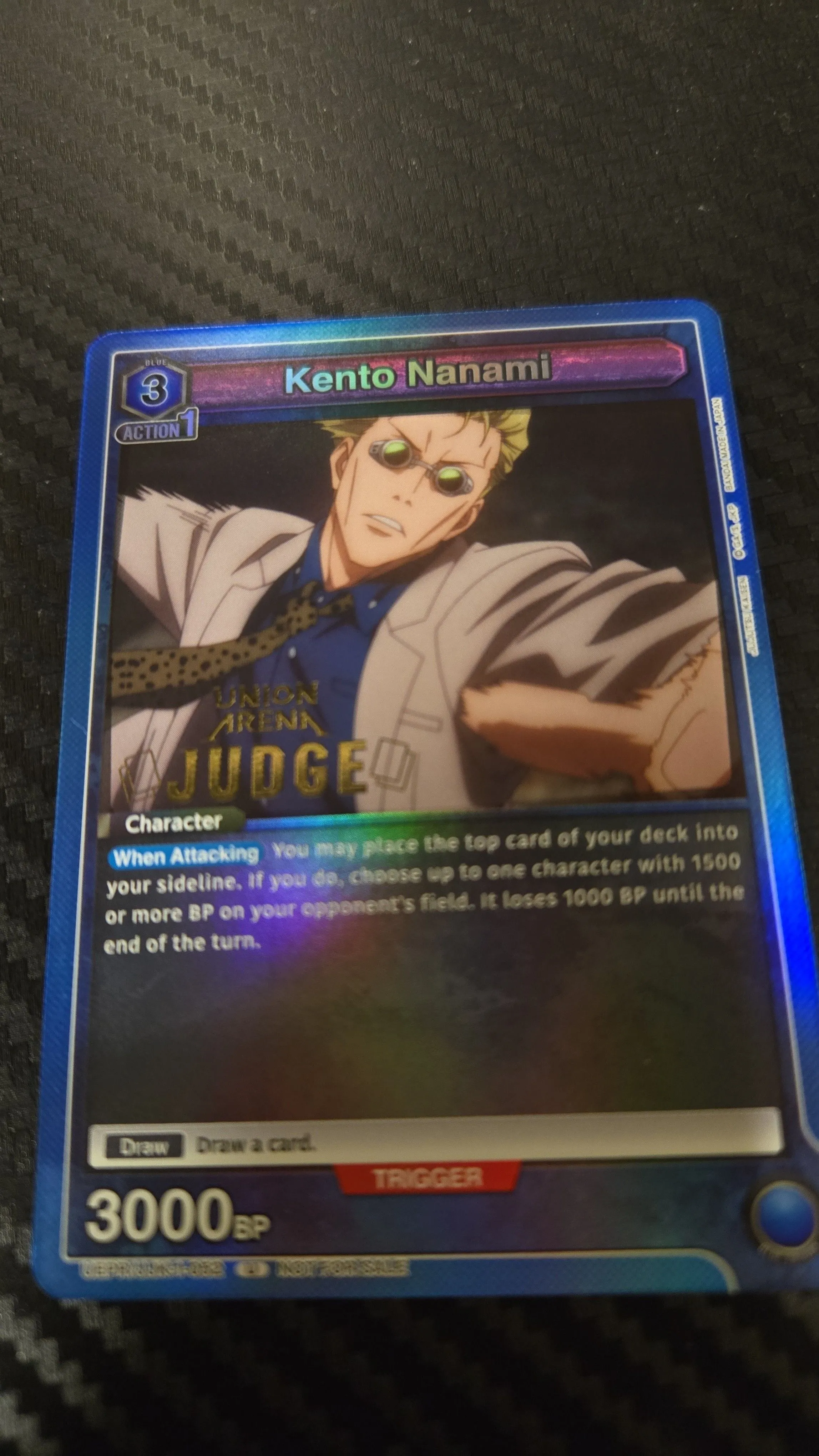 Product image for Kento Nanami JJK-1-052 Judge Promo Prize Card Union Arena English Jujutsu Kaisen