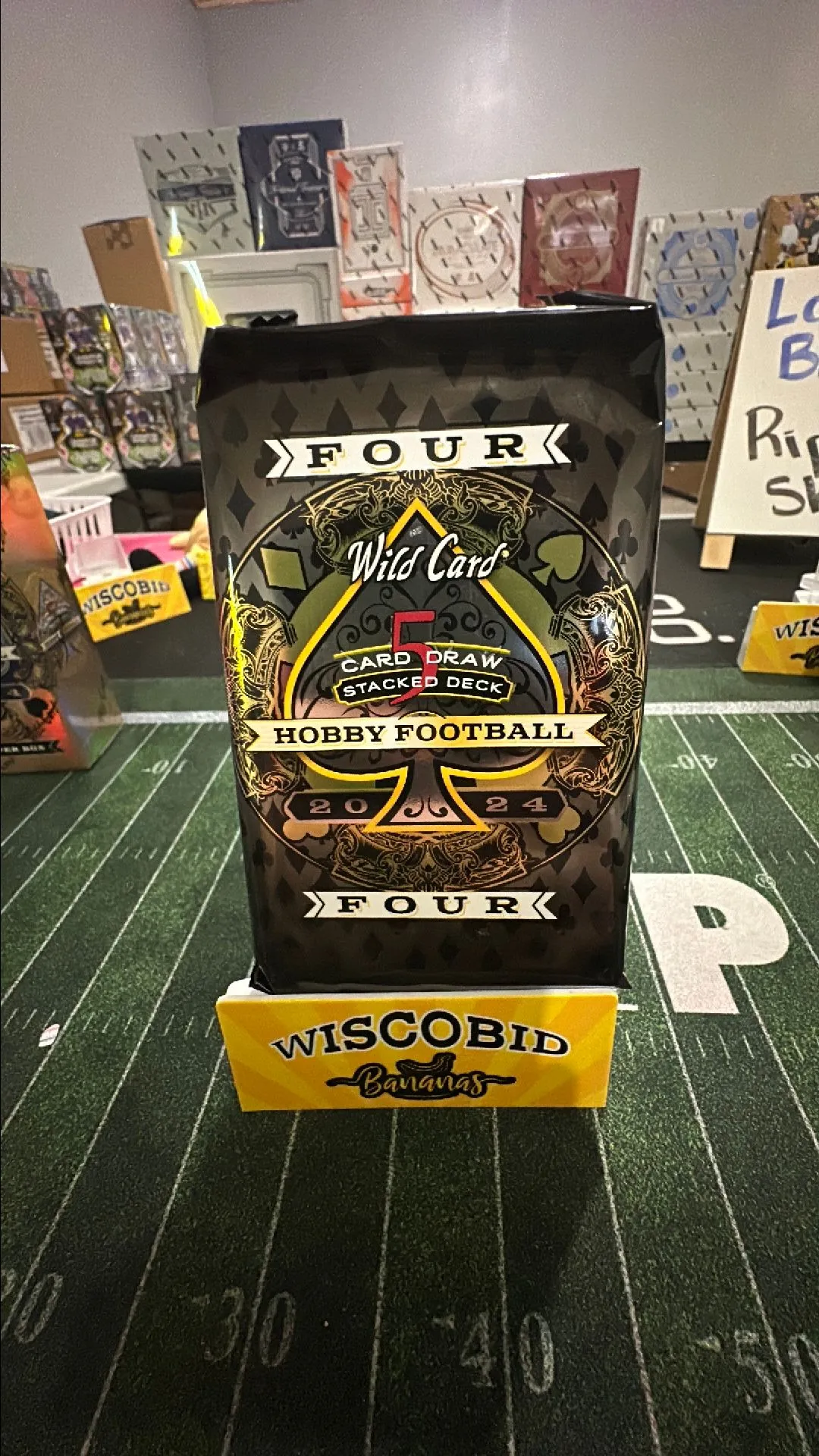 Product image for ( 1 ) 2024 WILD CARD 5 Card Draw Four Of Four Football Hobby PACK
