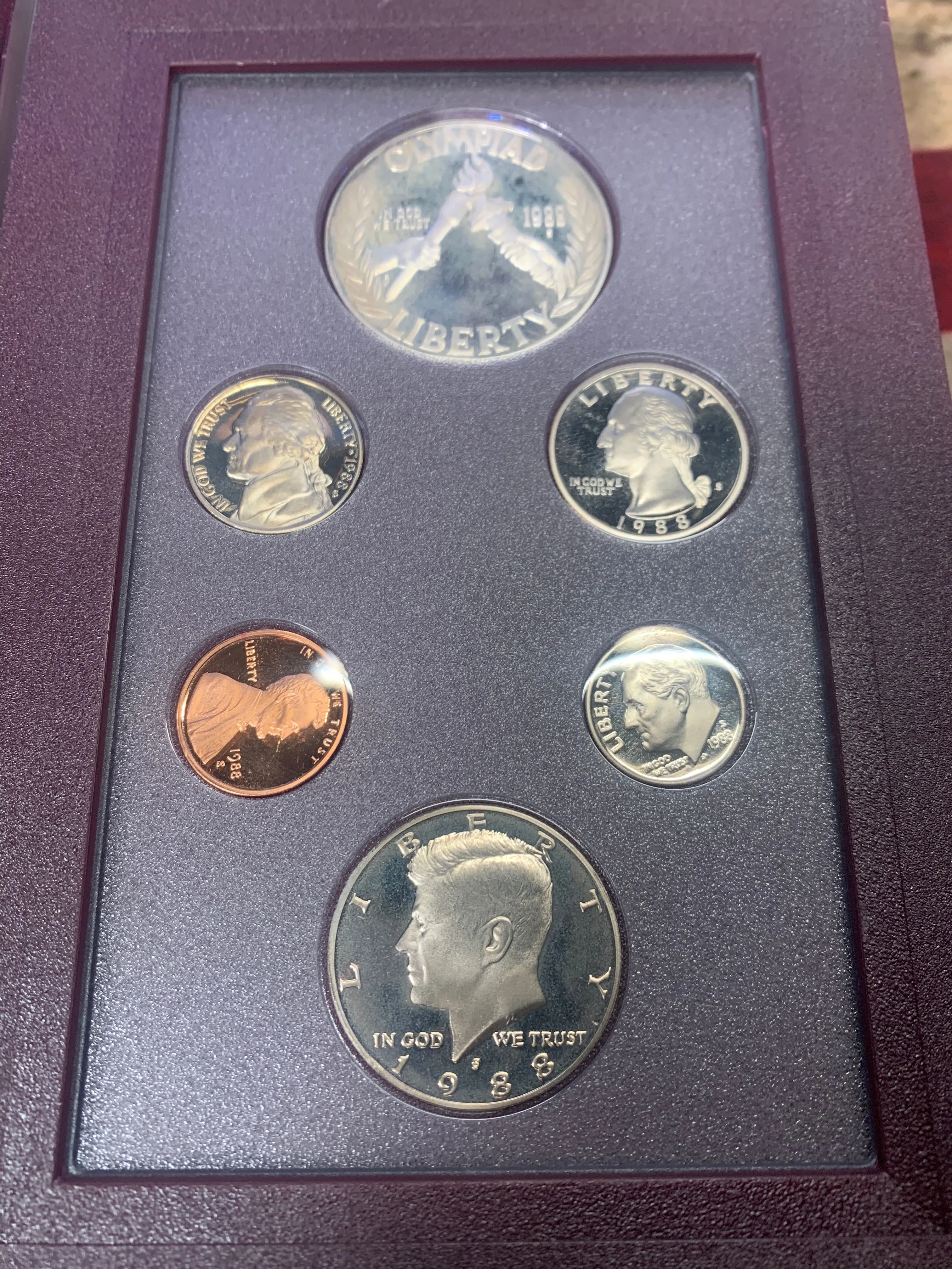Product image for 1988-S Prestige Set 6 Coins Proof Olympiad