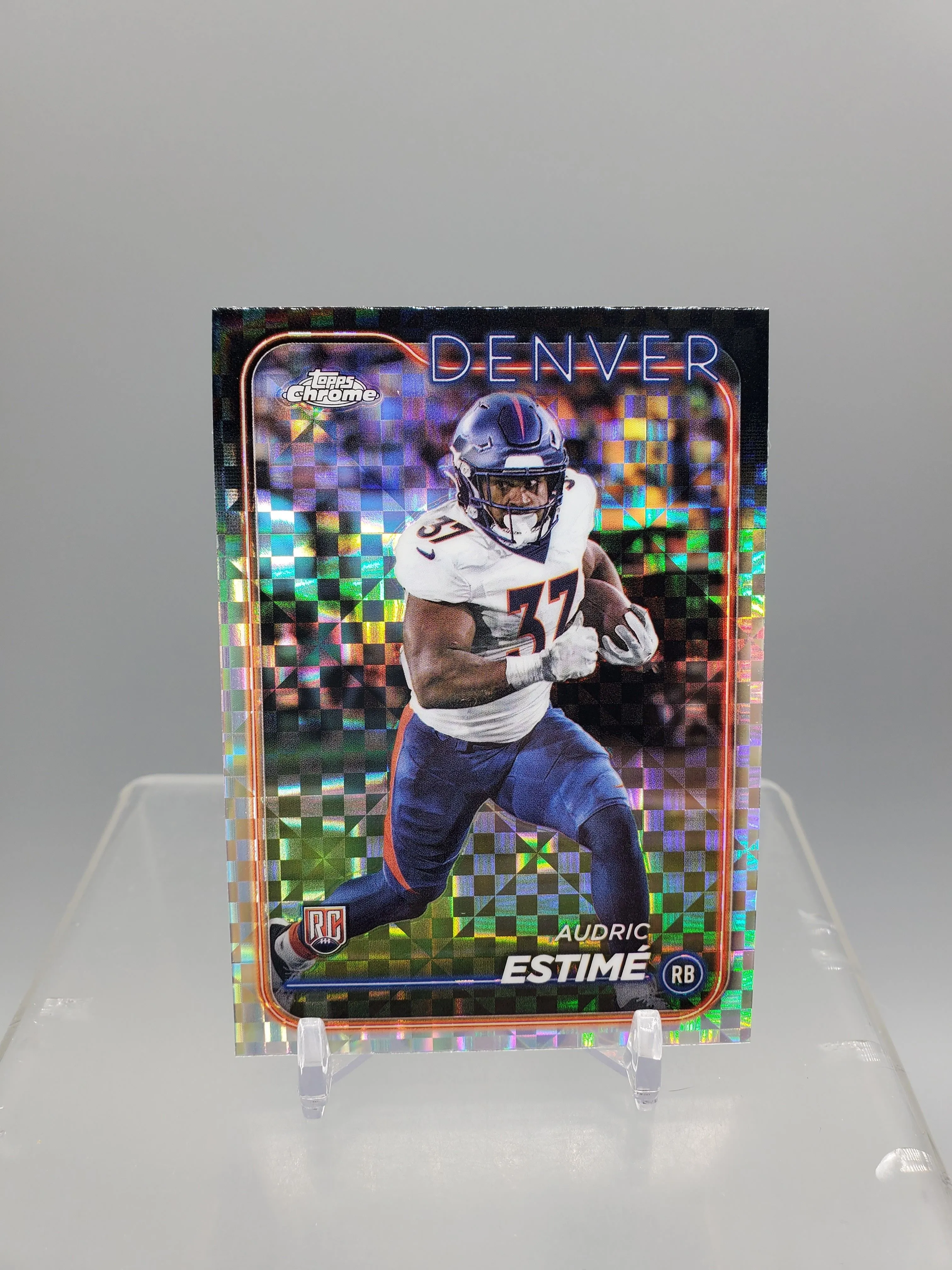 Product image for 2024 Topps Chrome Football #222 Audric Estime Rookie X-Fractor Card