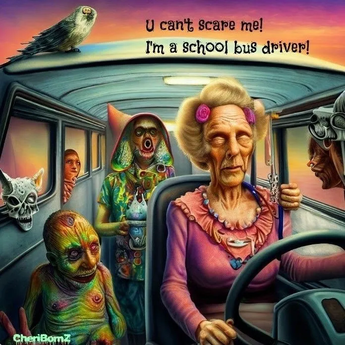 Product image for I can't scare me. I'm a school bus driver! Surreal