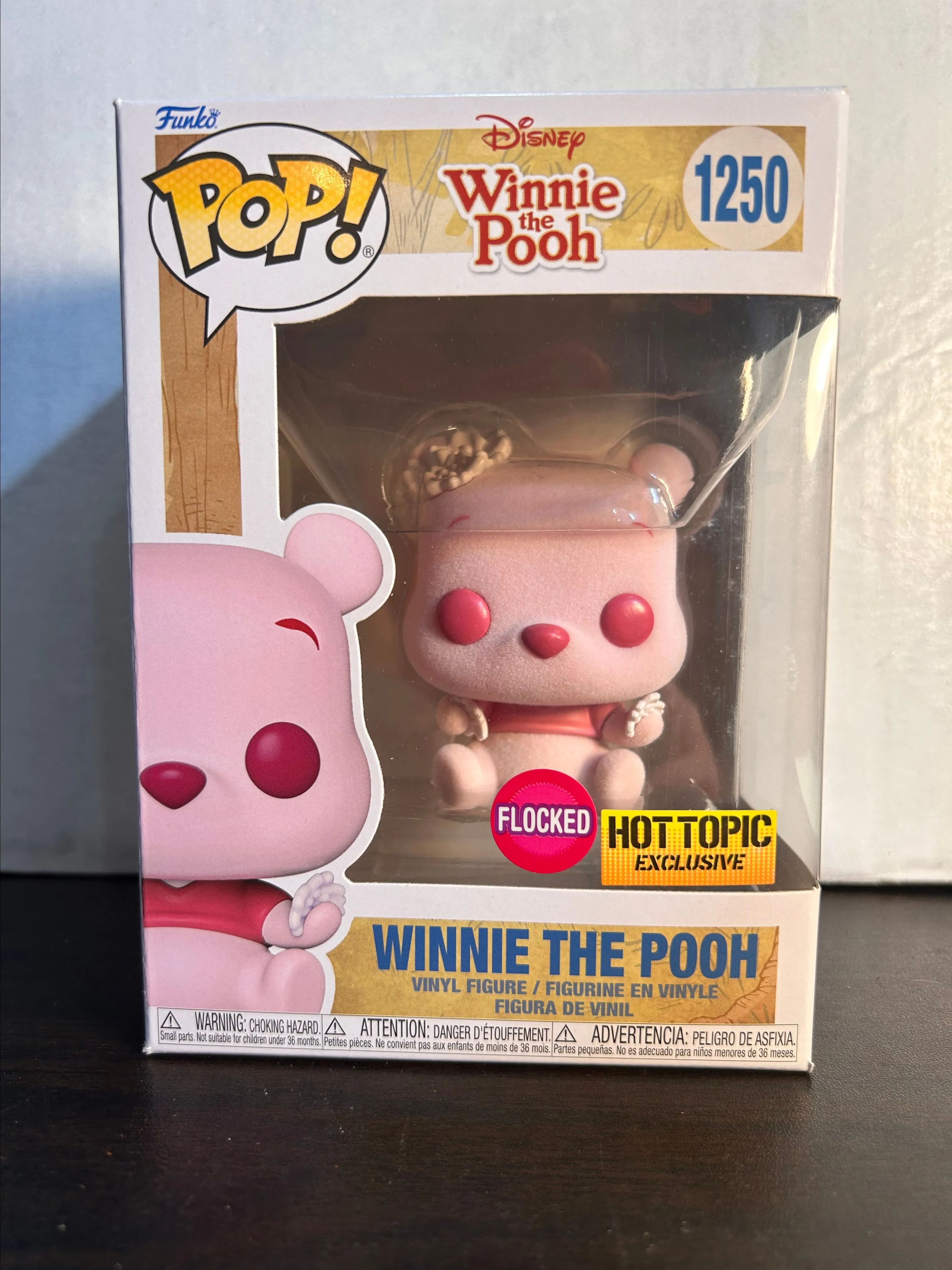 Product image for Winnie The Pooh Flocked HT Excl Disney Funko Pop 1250 With Protector