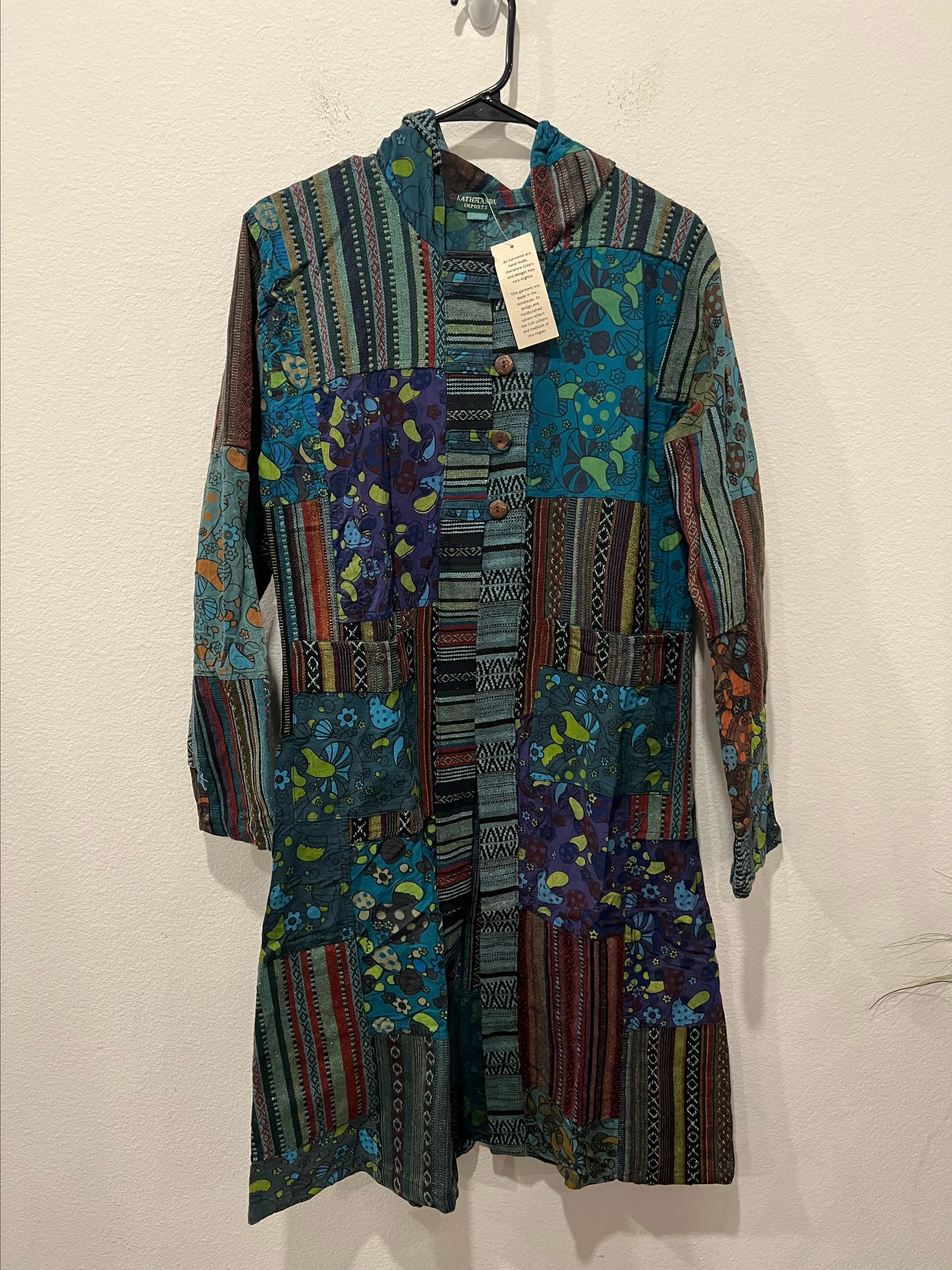 Product image for Multicolor Patchwork Mushroom Print Jacket