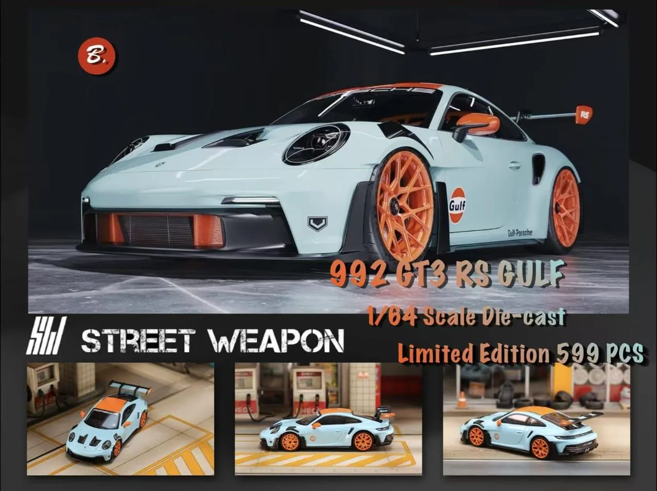 Product image for Street Warrior 992 GT3 RS (Gulf Livery/orange wheels)