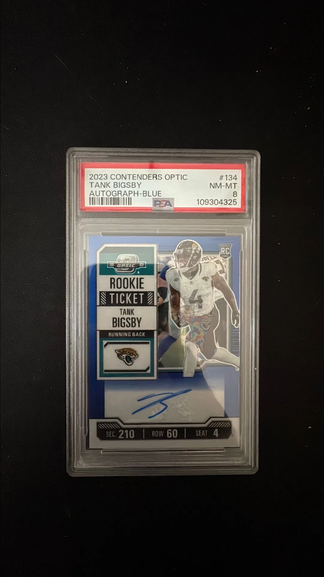 Product image for 2023 Contenders Optic Tank Bigsby Autograph-Blue 04/75 PSA 8